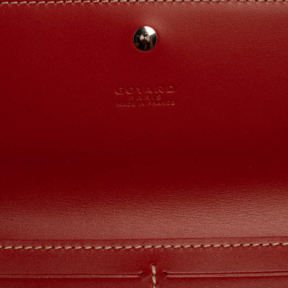 Red Canvas and Red Calfskin Leather Varenne Continental Wallet
