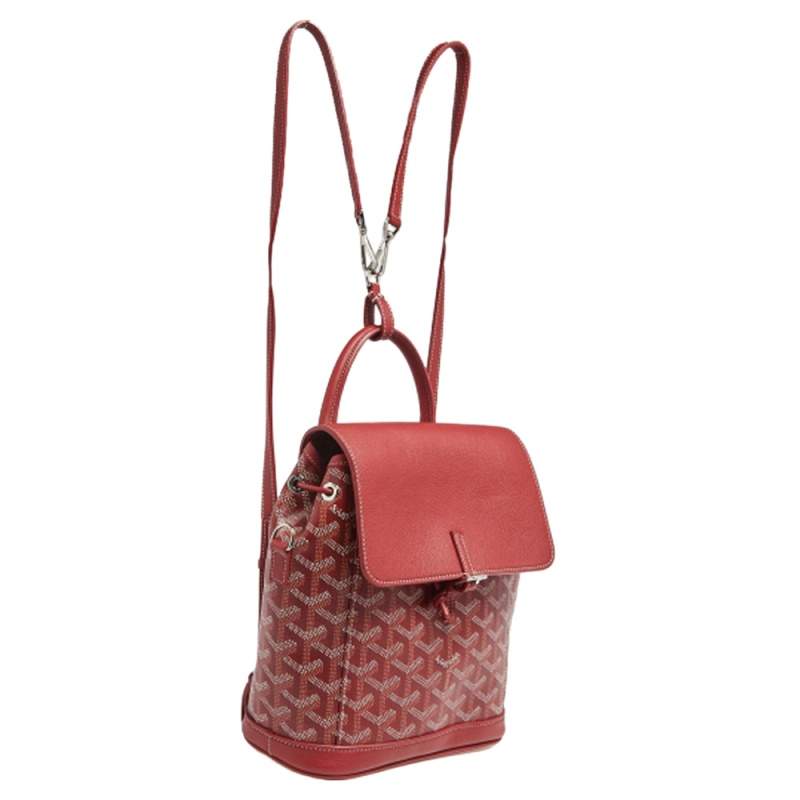 GOYARD Goyardine Calfskin Mini Alpin Backpack Red 447547