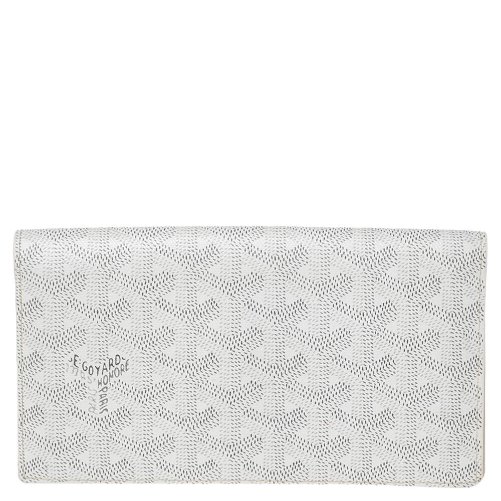 Pre Owned Goyard White Goyardine Coated Canvas Richelieu Wallet