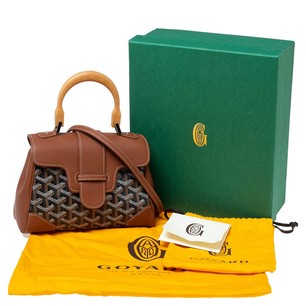 Goyard Brown Goyardine Canvas and Leather Mini Saigon Top Handle Bag Goyard