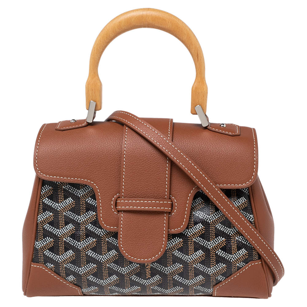 مملوكة مسبقًا Goyard Brown Goyardine Coated Canvas and Leather Mini Saigon Top Handle Bag