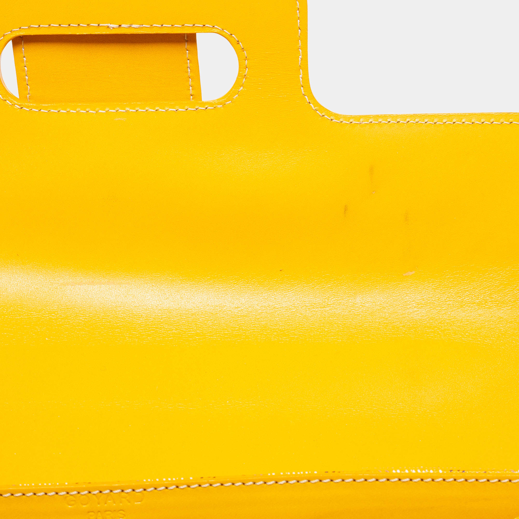 Goyard Saint Léger Backpack Yellow Goyardine Canvas Palladium