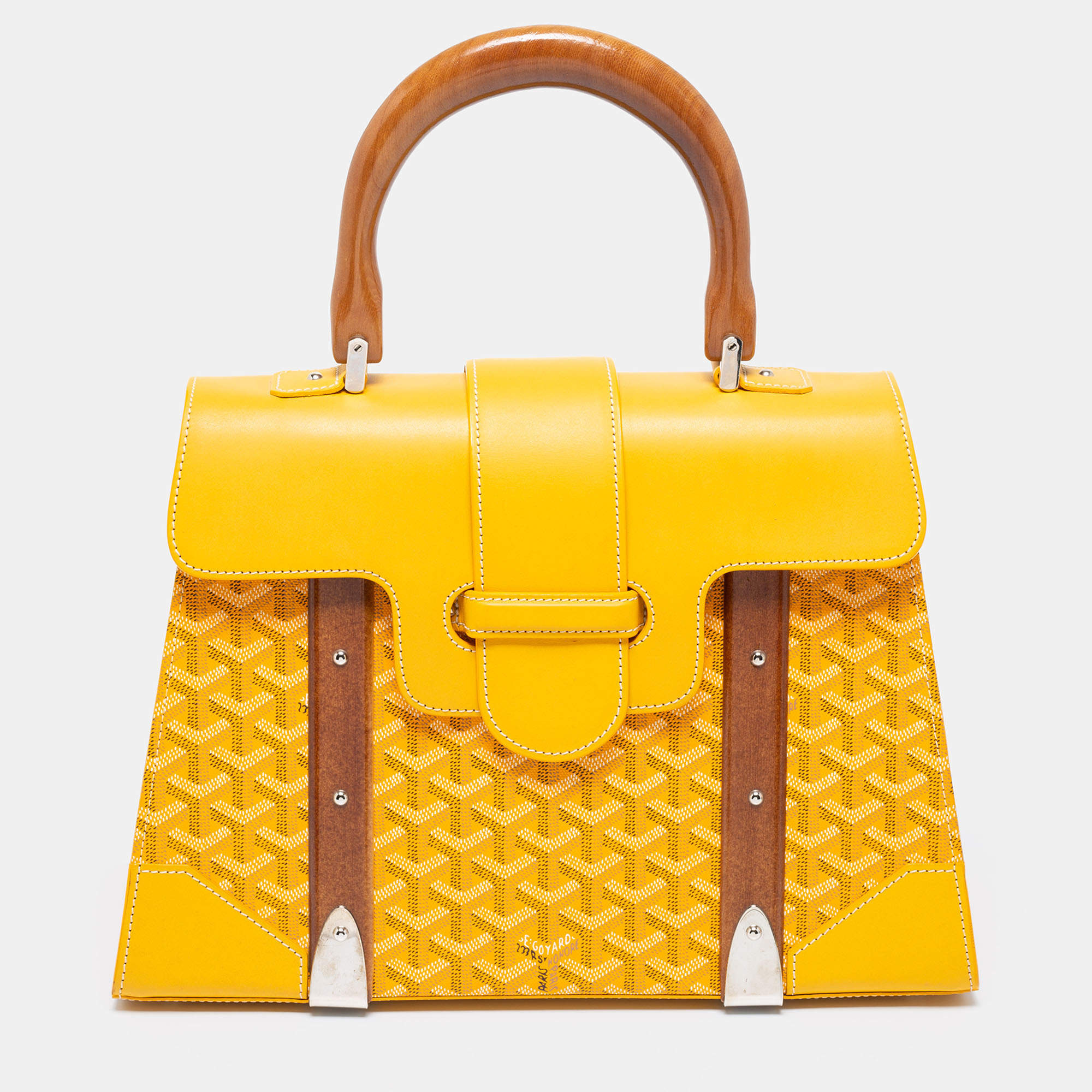 Goyard Goyardine Saigon MM - Yellow Handle Bags, Handbags - GOY38173