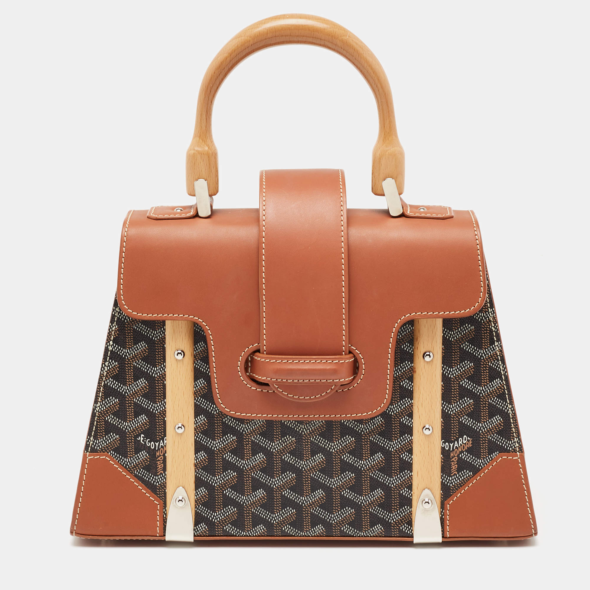 Women's Goyard Goyardine Saigon PM Luxury Leather Tote Bag