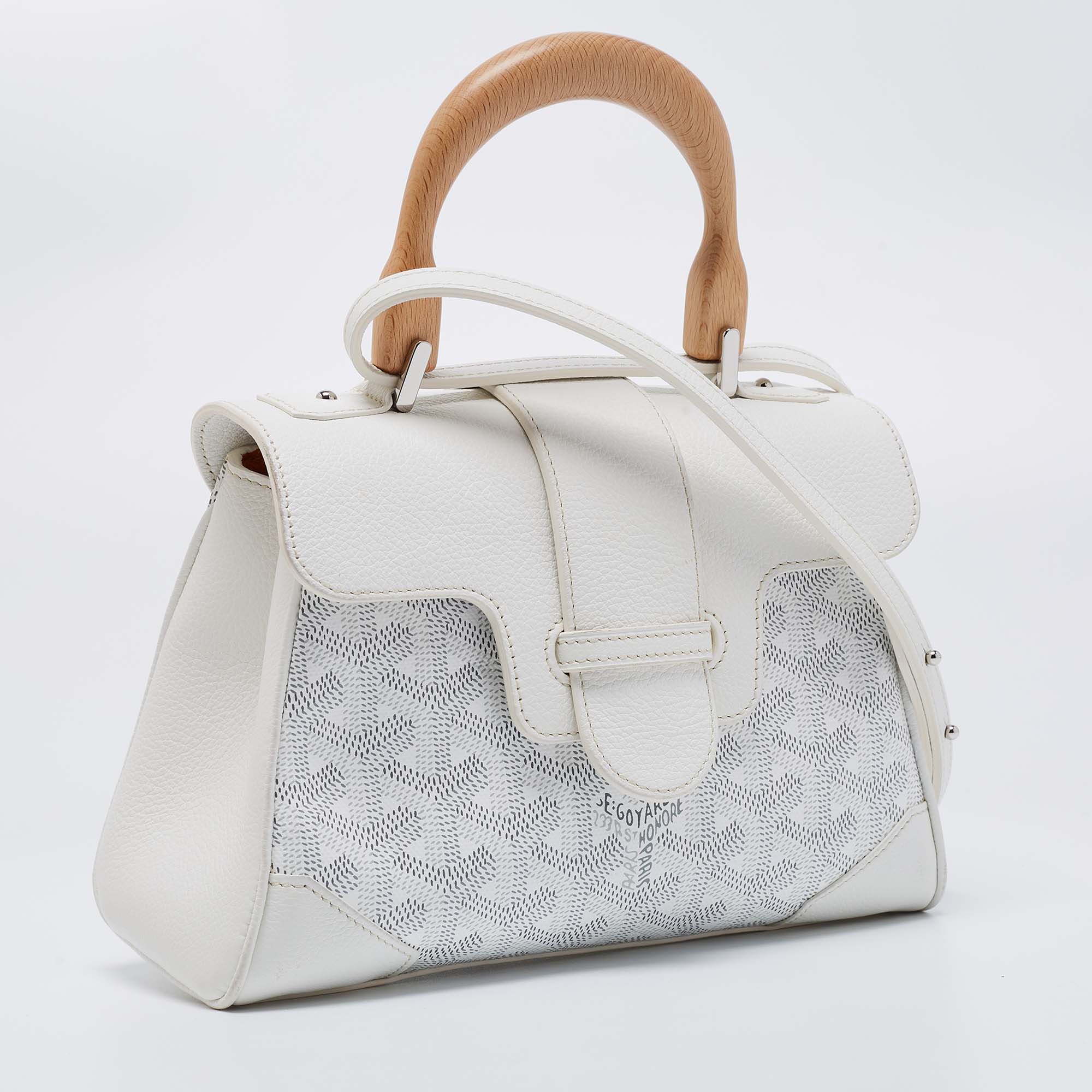 Goyard Saigon Structure Mini Bag White in Canvas/Cowhide Leather with  Silver-tone - US