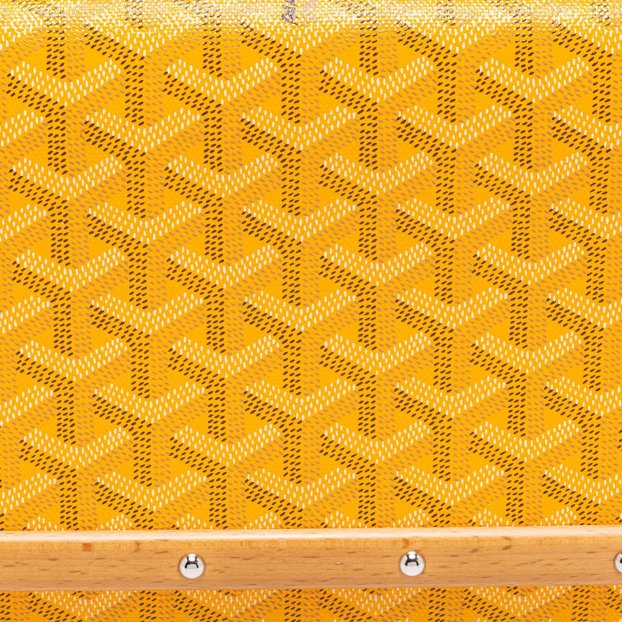 Goyard Yellow Goyardine Coated Canvas Monte Carlo Bois Clutch