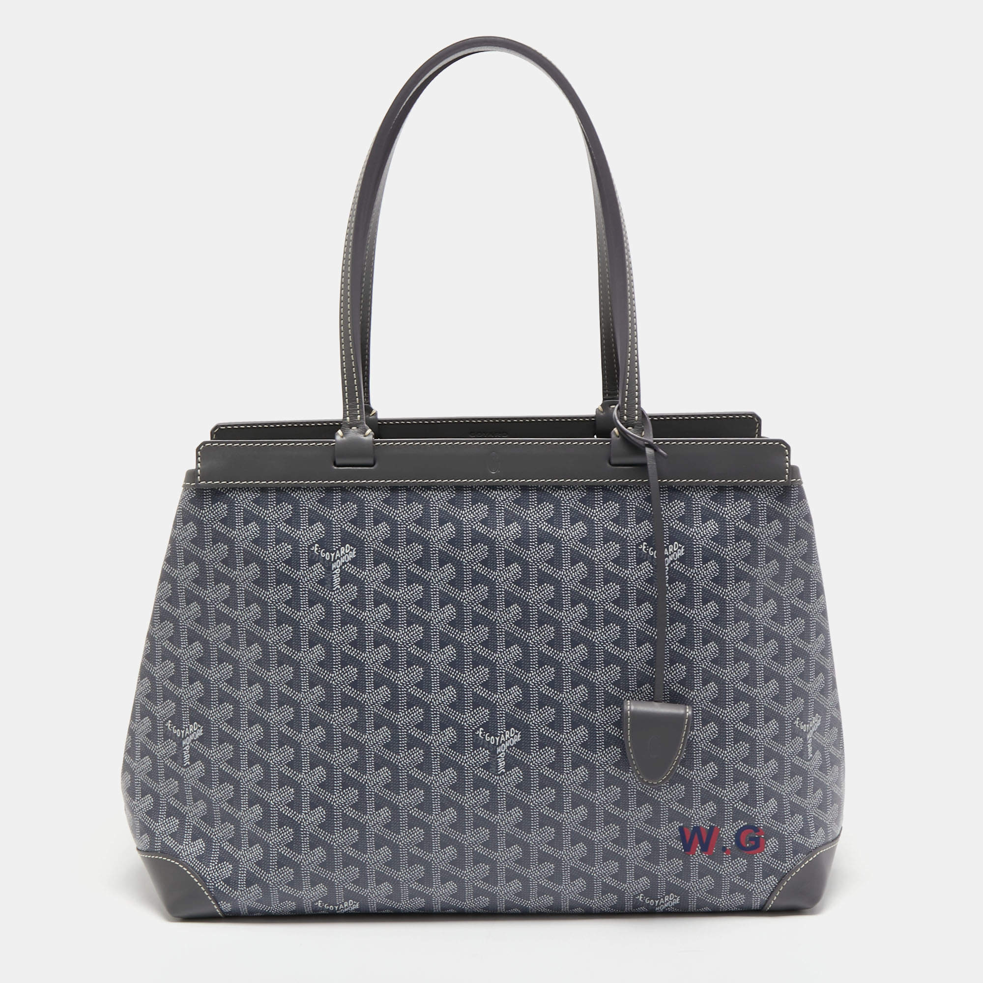 Goyard Grey Goyardine Coated Canvas and Leather Bellechasse PM Tote ...