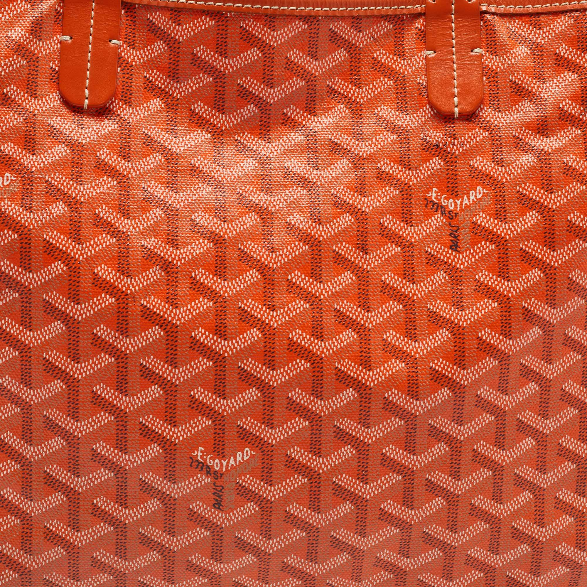 Goyard Goyardine Orange Hand-Painted Coeur Ruban St. Louis PM Tote Bag –  Madison Avenue Couture