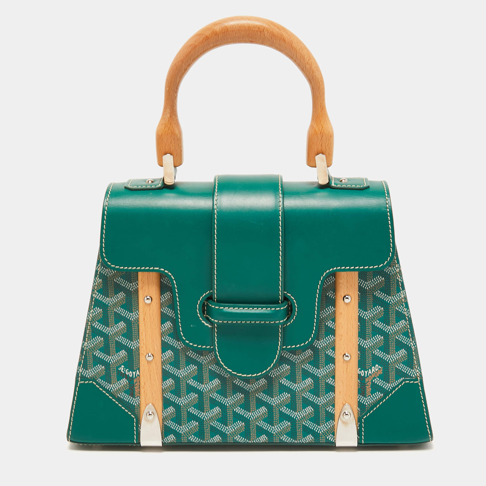 Goyard Green Coated Canvas and Leather PM Saigon Top Handle Bag Goyard |  The Luxury Closet