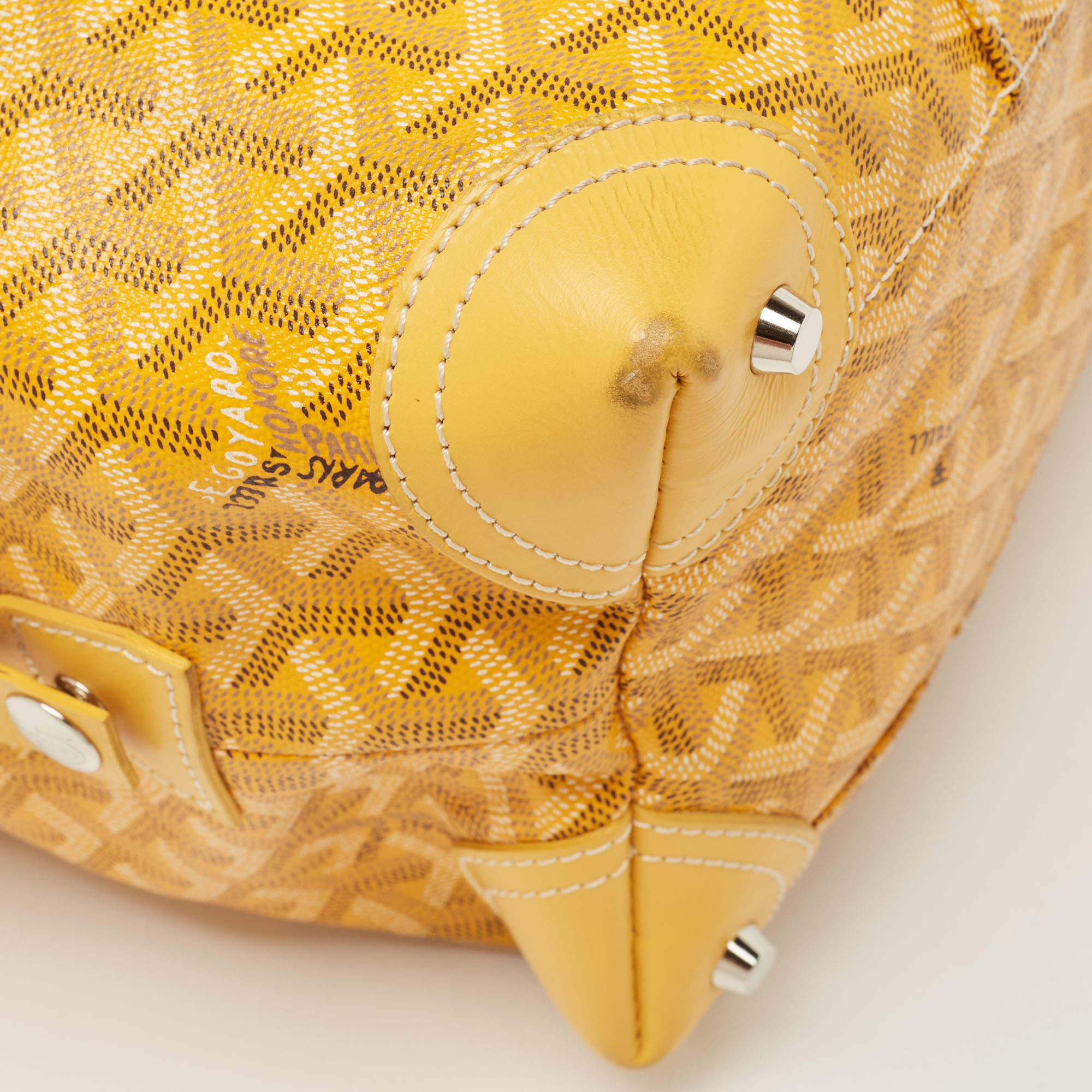 Goyard Yellow Goyardine Coated Canvas and Leather Boeing 30 Bag Goyard