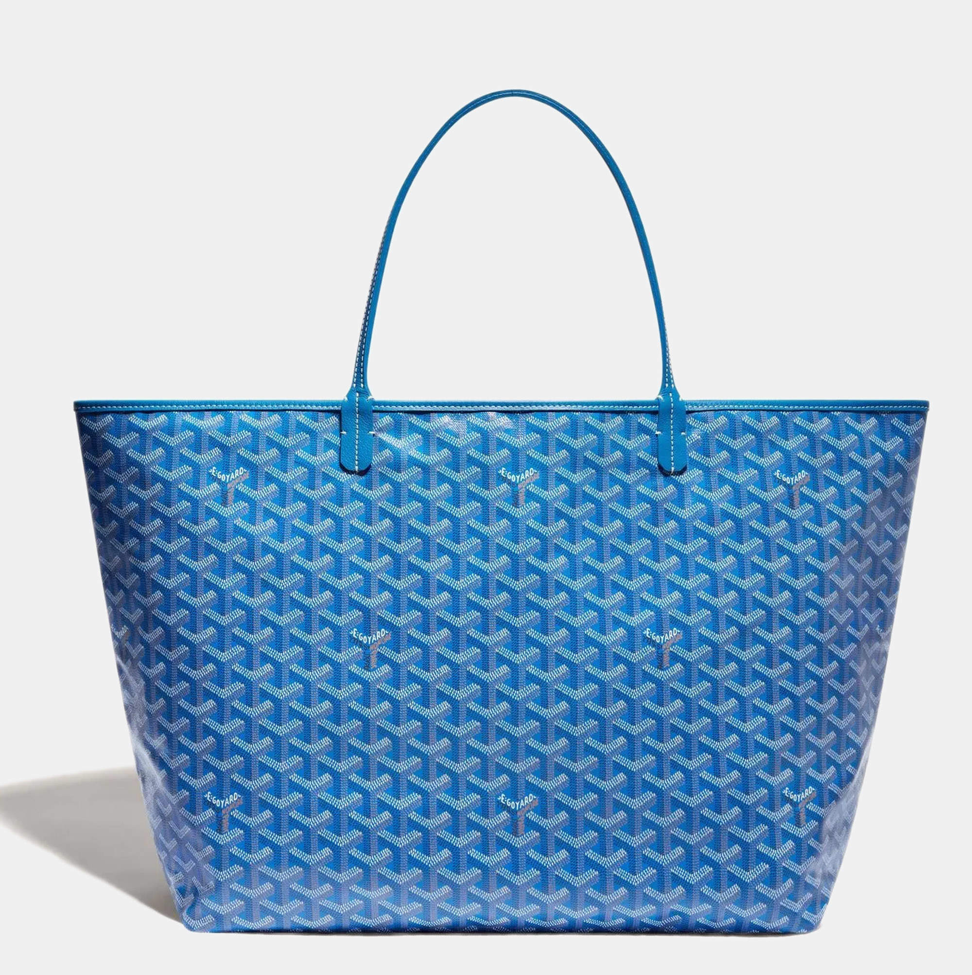 Goyard Saint Louis PM Chevron Blue Print Canvas Tote Bag – Mightychic