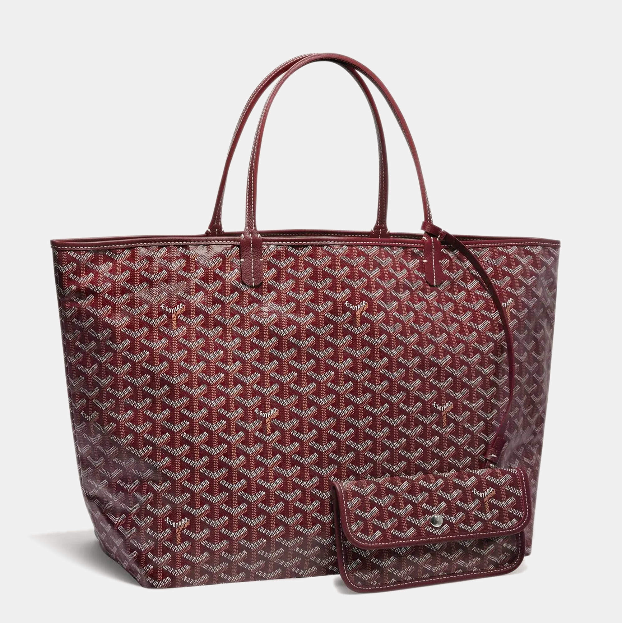 Goyard Burgundy Goyardine Coated Canvas and Leather Saint Louis PM Tote