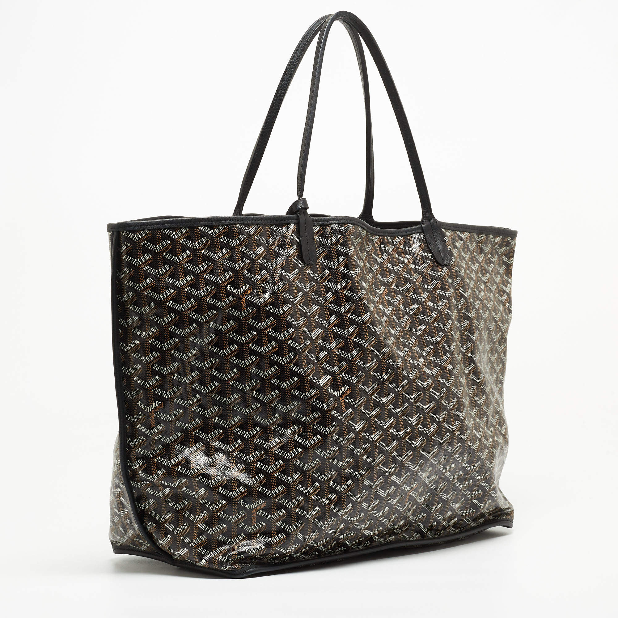 Goyard Black/Brown Chevron Print Coated Canvas Anjou Reversible GM Tote Bag  - Yoogi's Closet