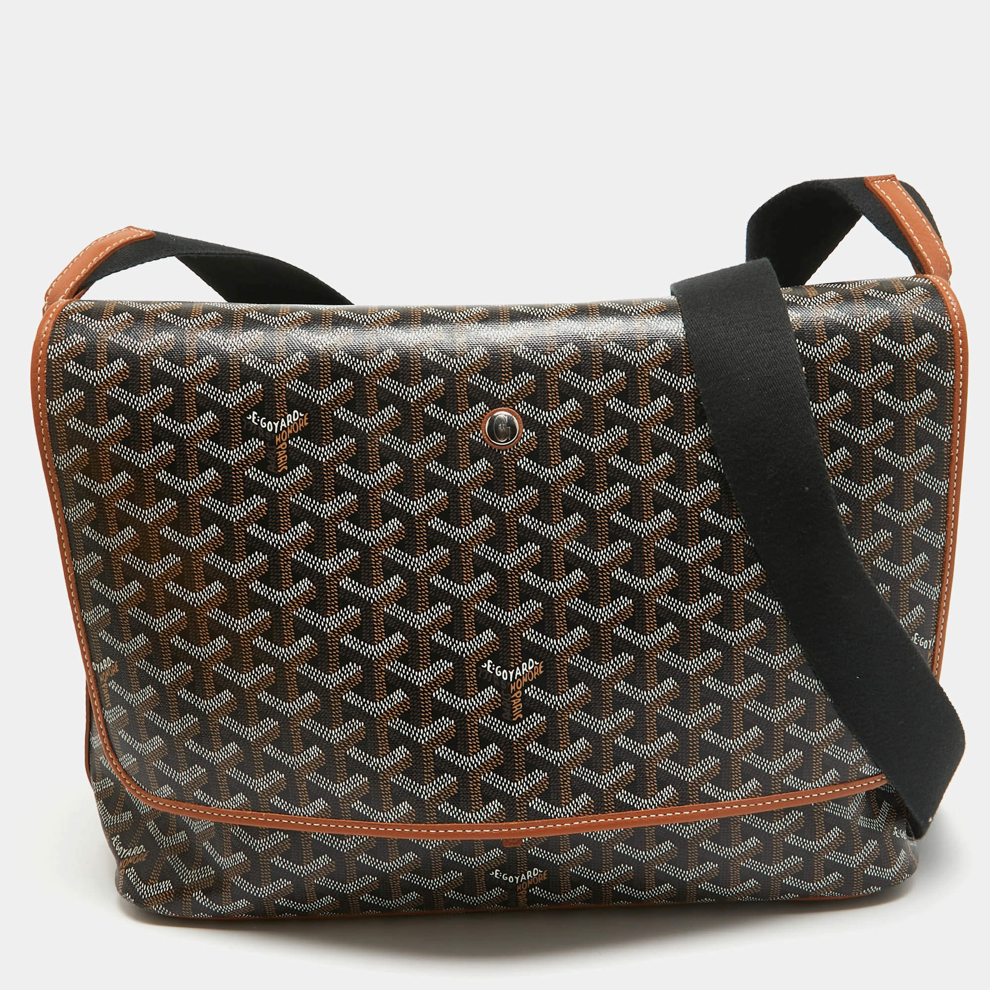 Goyard Brown Goyardine Coated Canvas and Leather Capetien Messenger Bag