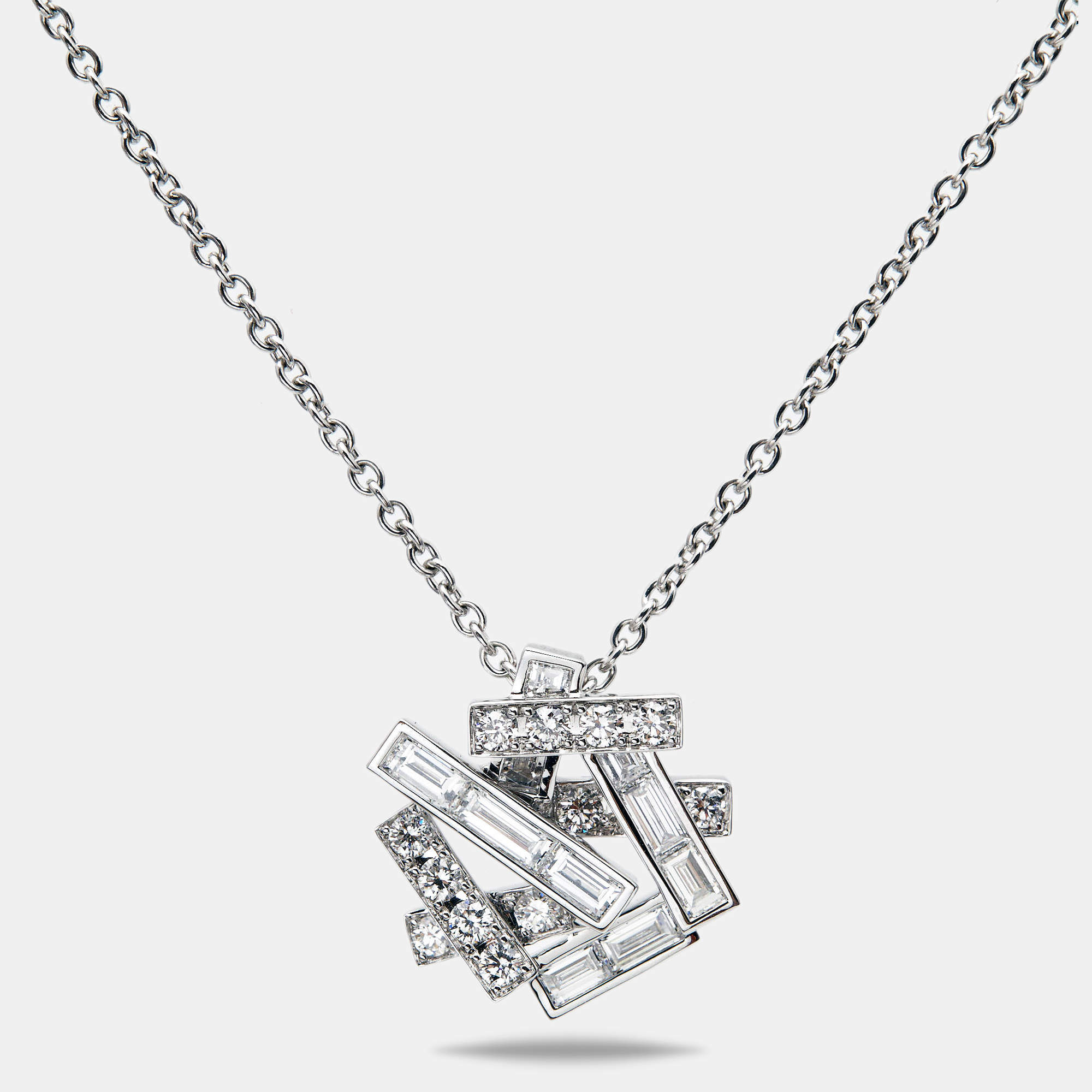 Graff  Threads Diamonds 18k White Gold Pendant Necklace