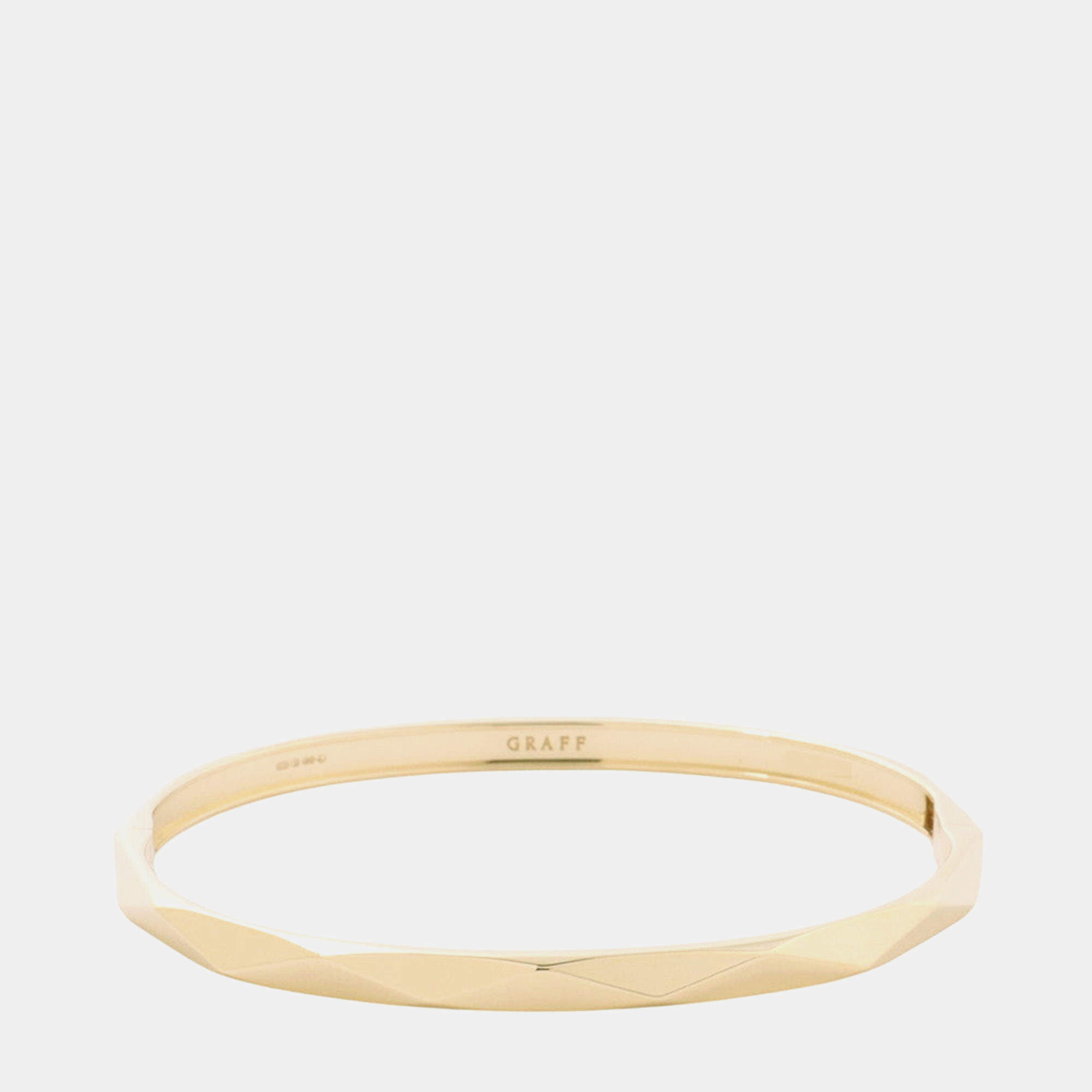 Pre Owned Graff Lawrence Signature 18K Yellow Gold Bangle Size 16 