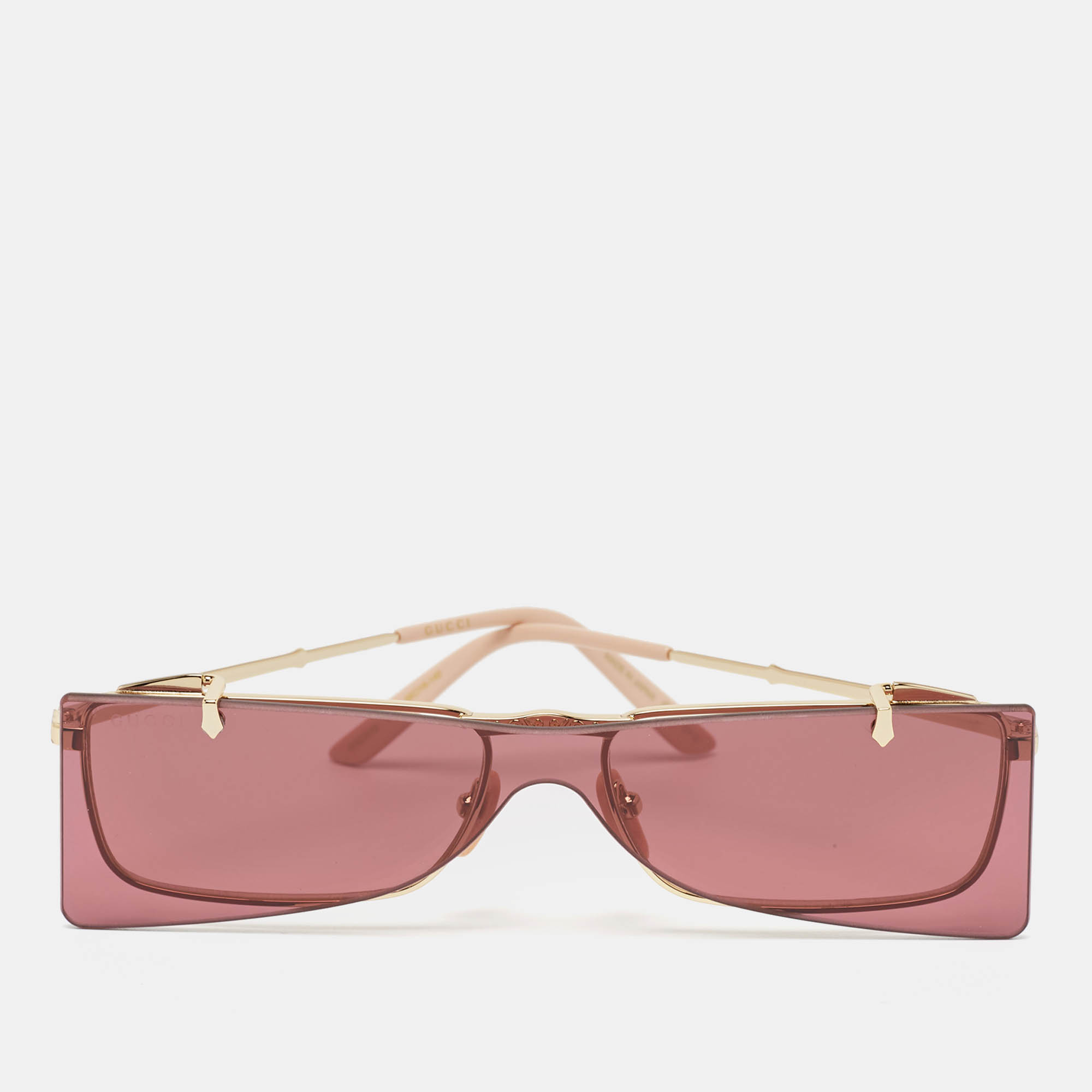 Gucci Pink GG0363S Flip Up Rectangular Sunglasses