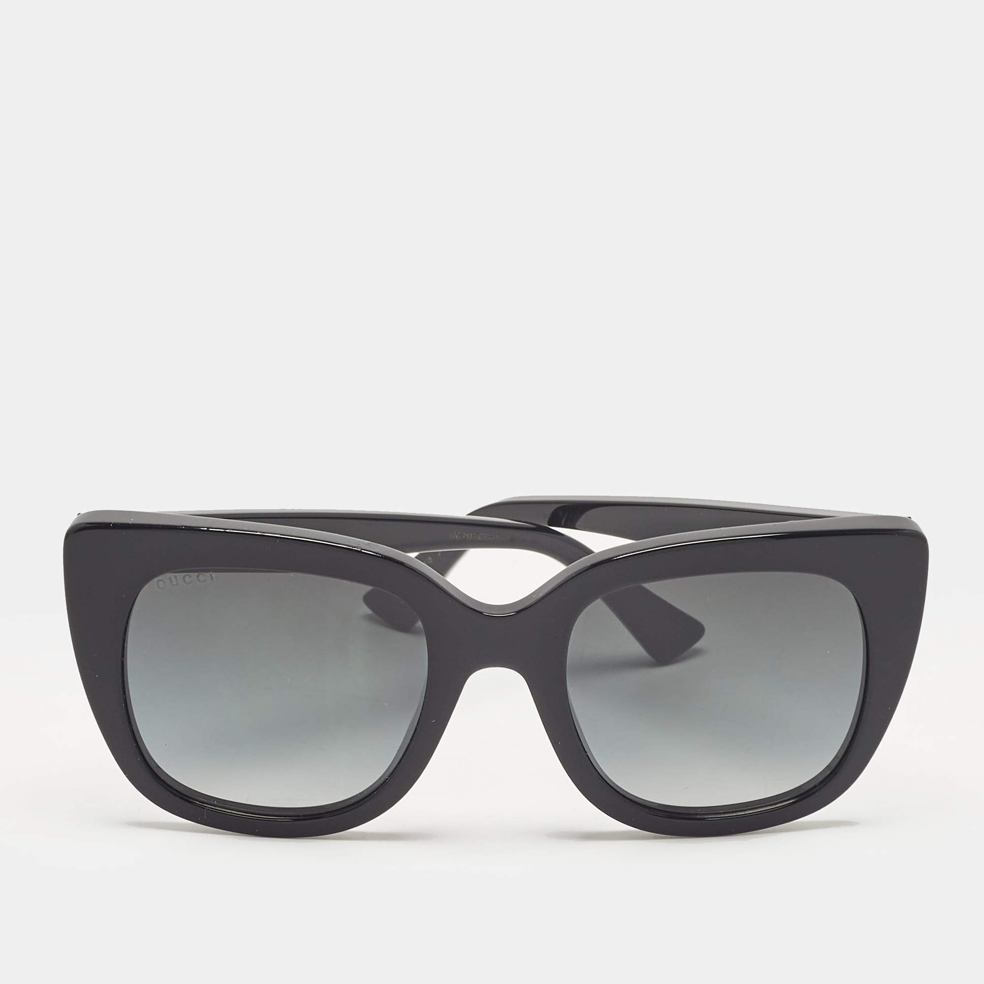 مملوكة مسبقًا Gucci Black Gradient GG0163S Interlocking G Cat Eye Sunglasses