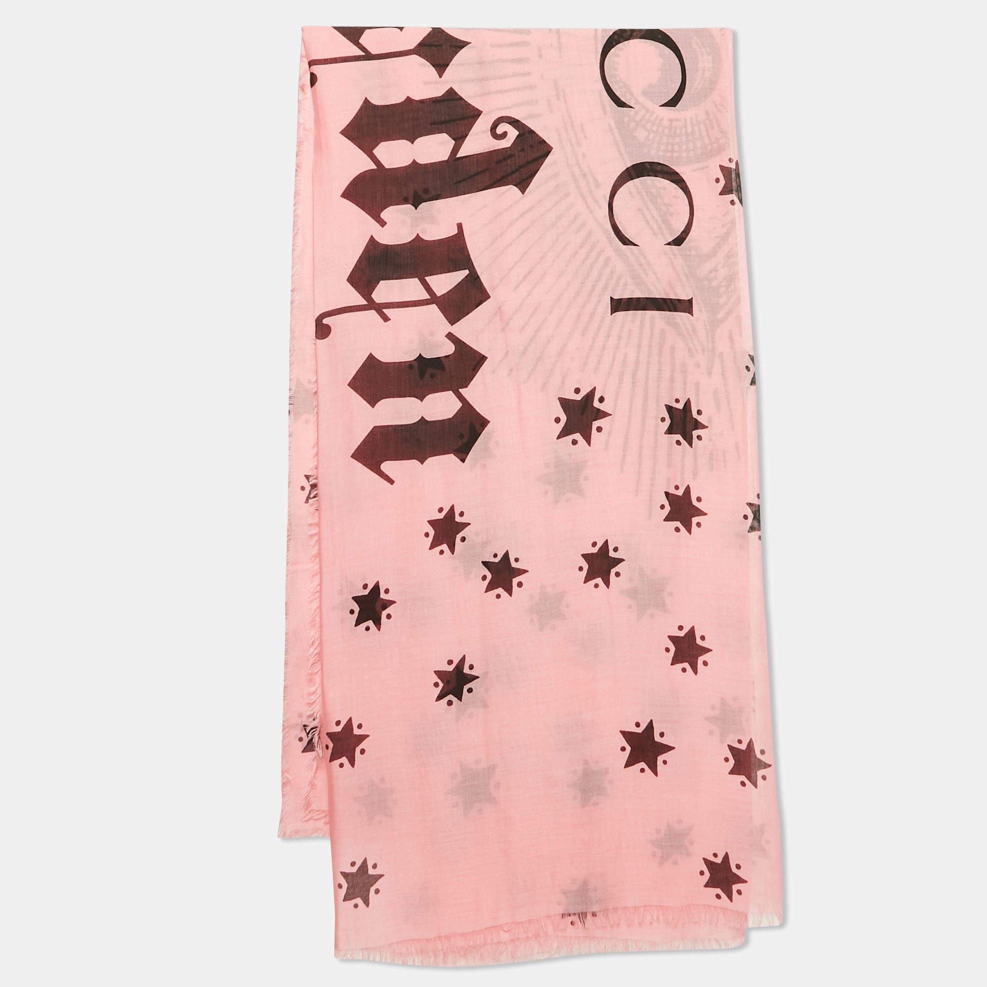 Gucci Garden Pink Eye Star Print Silk Square Scarf 