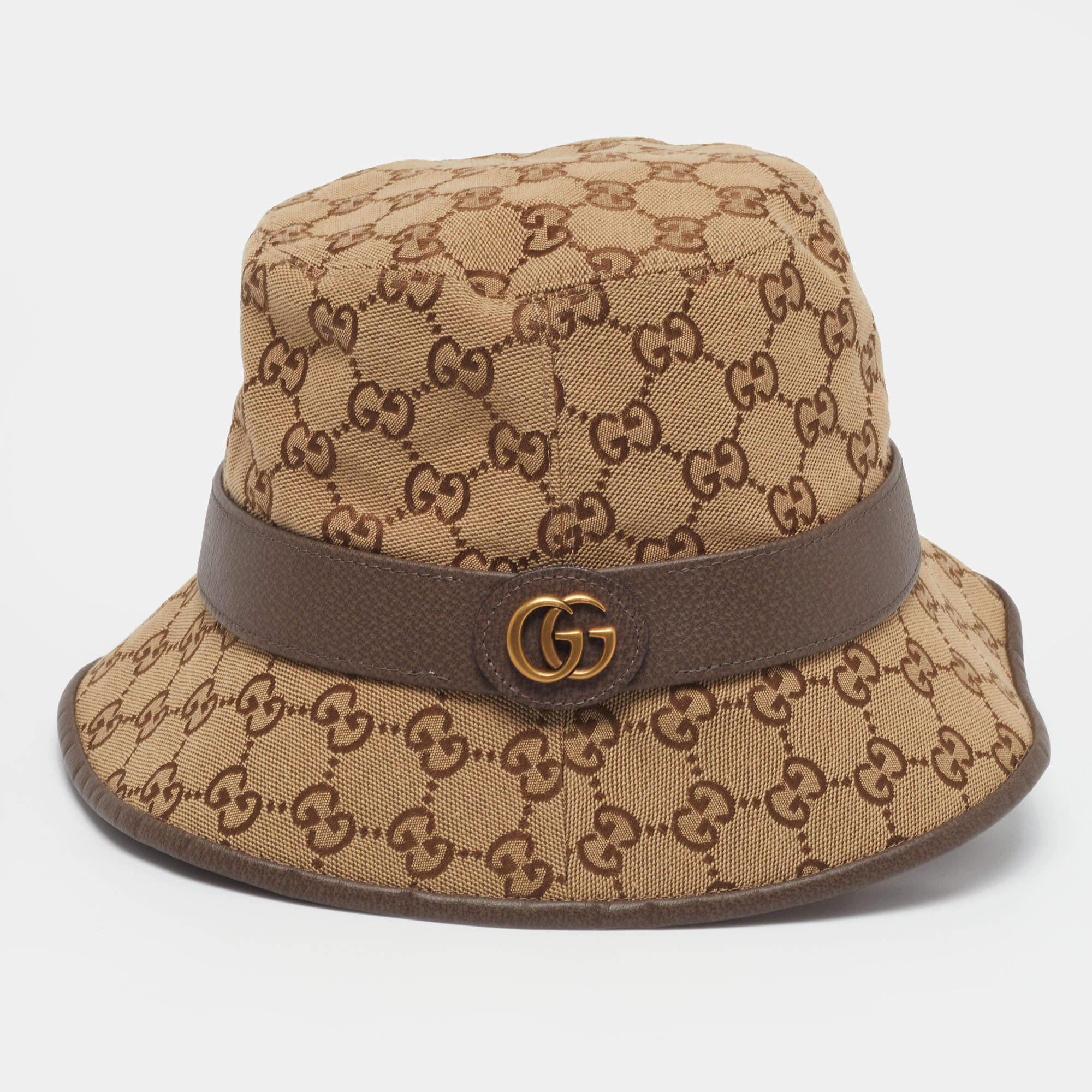 Pre Owned Gucci Beige/Brown GG Monogram Canvas Bucket Hat