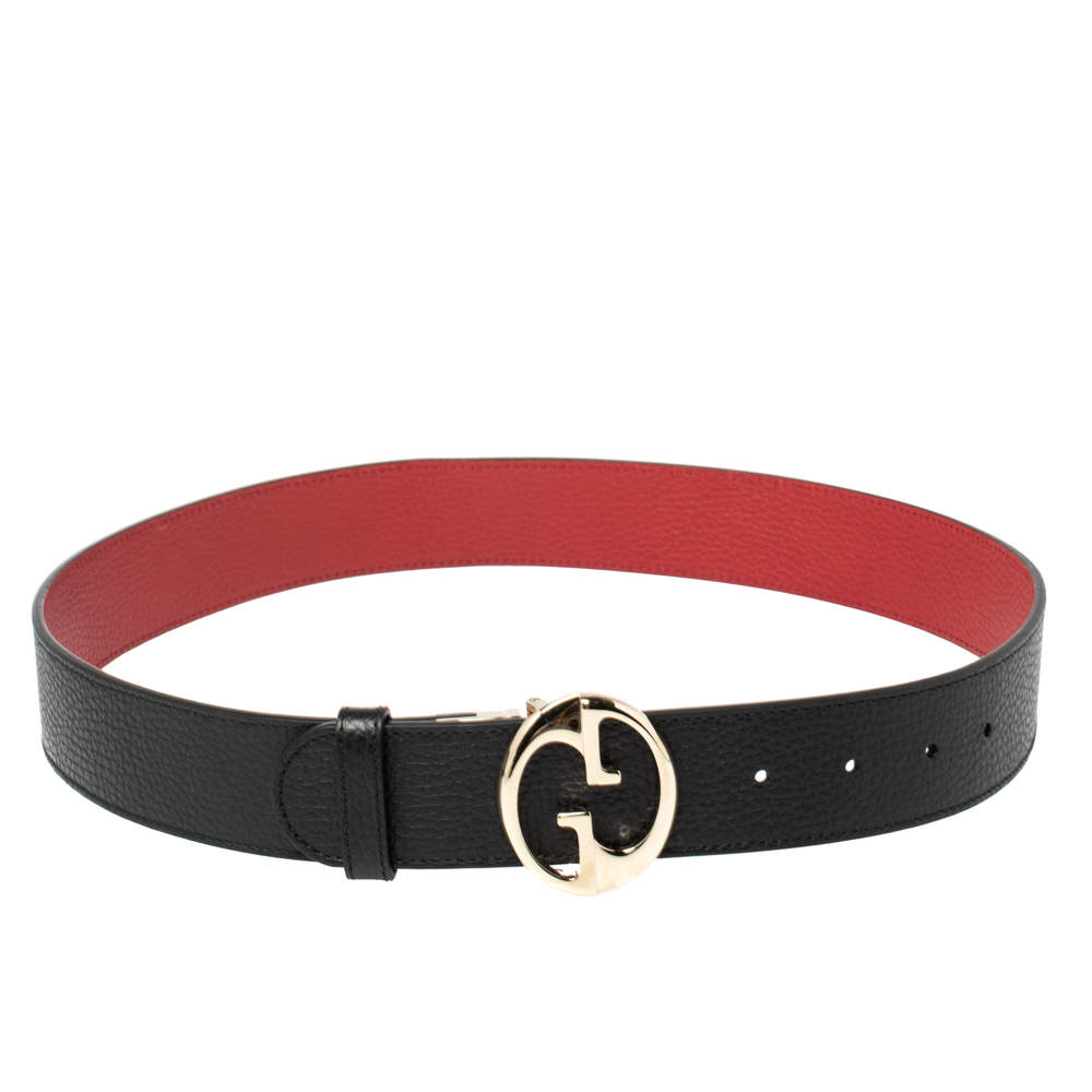 Gucci  Black/Red Leather Reversible Leather Belt 85CM