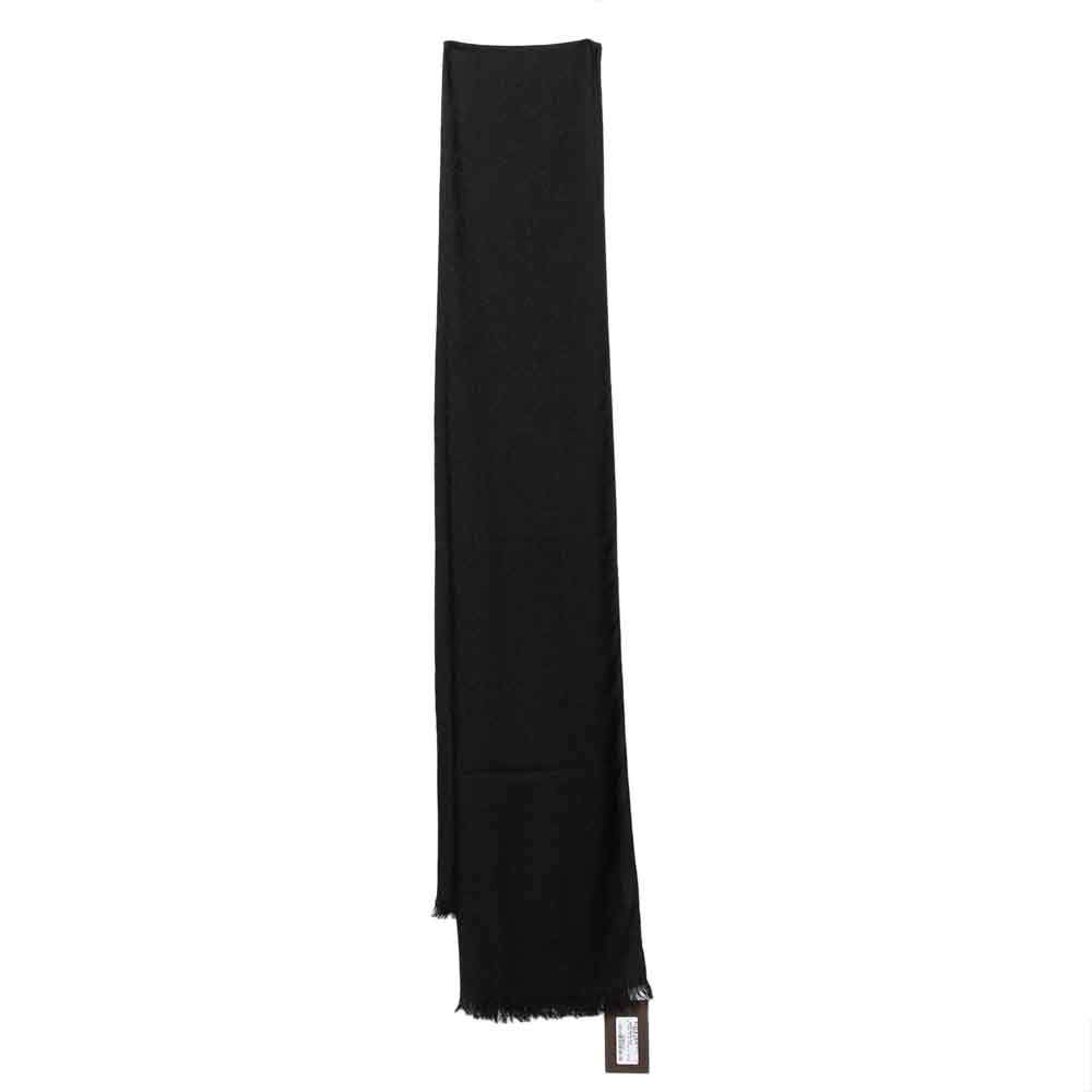Gucci Black Guccissima Silk Wool Scarf