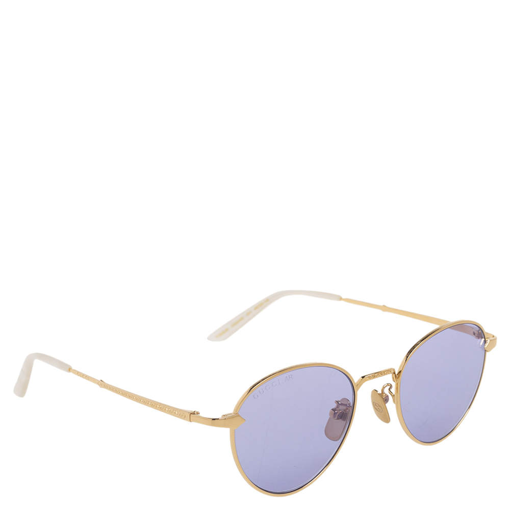 Pre Owned نظارة شمسية غوتشي GG0230S زرقاء مستديرة