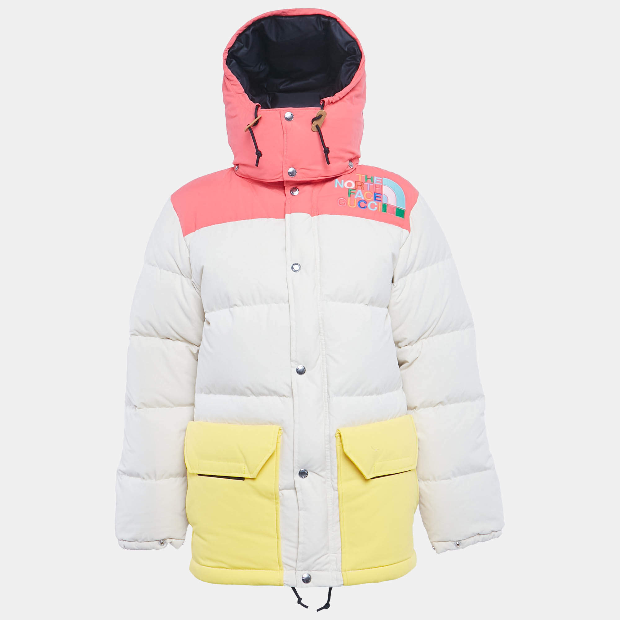 Pre Owned Gucci x The North Face Multicolor Nylon Puffer Down Jacket XS