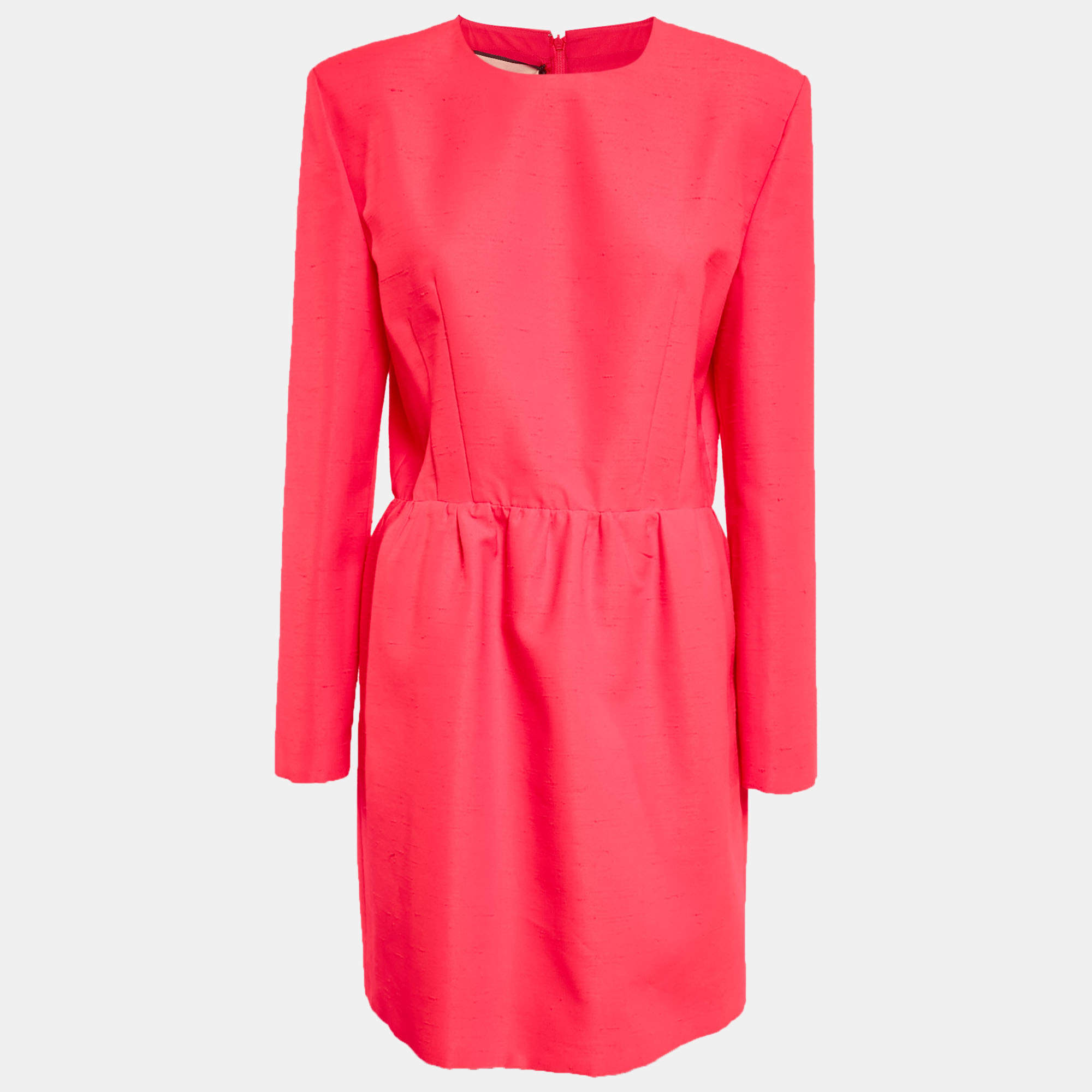 مملوكة مسبقًا Gucci Pink Textured Crepe Mini Dress L