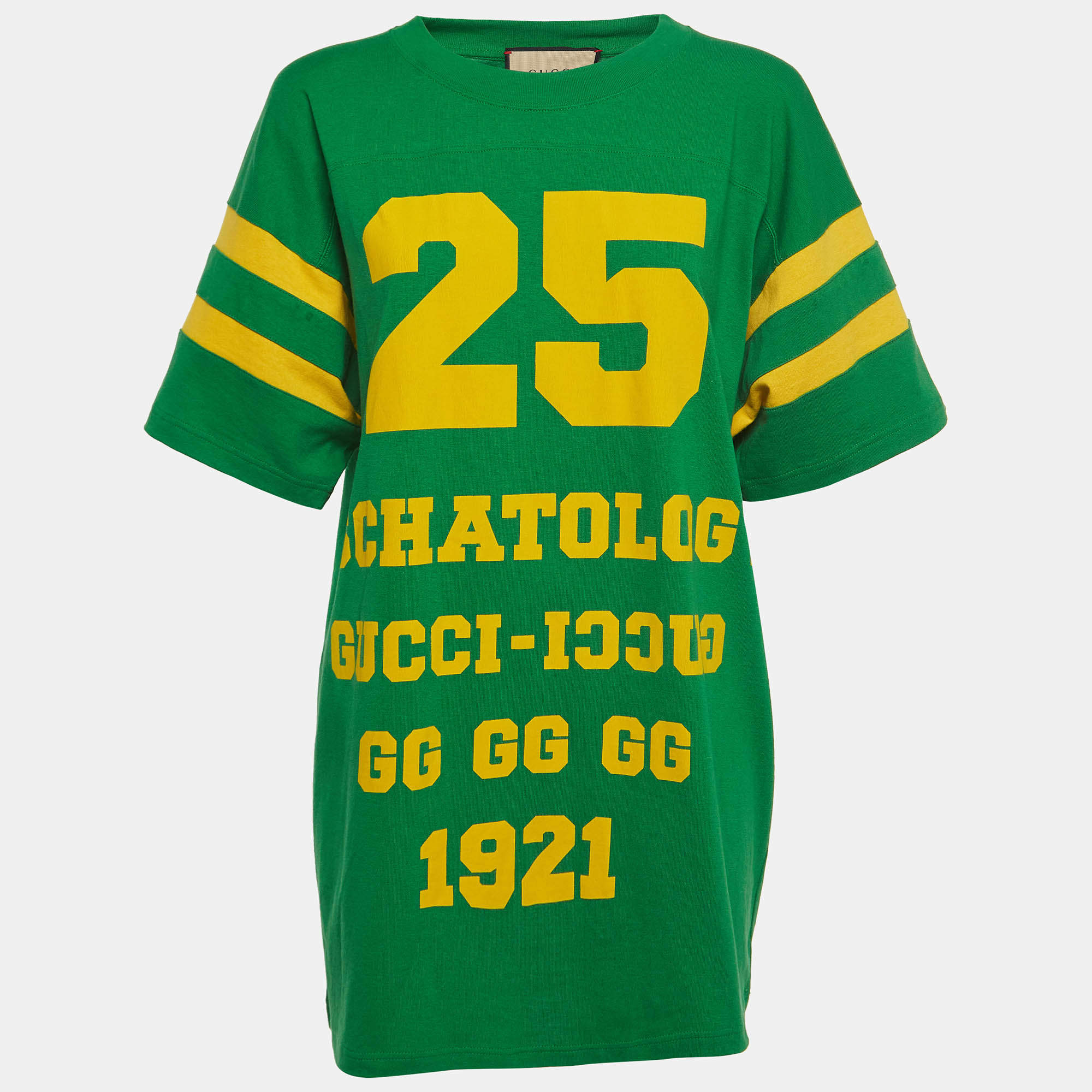 Gucci Green Eschatology Print Cotton Jersey T-Shirt XS