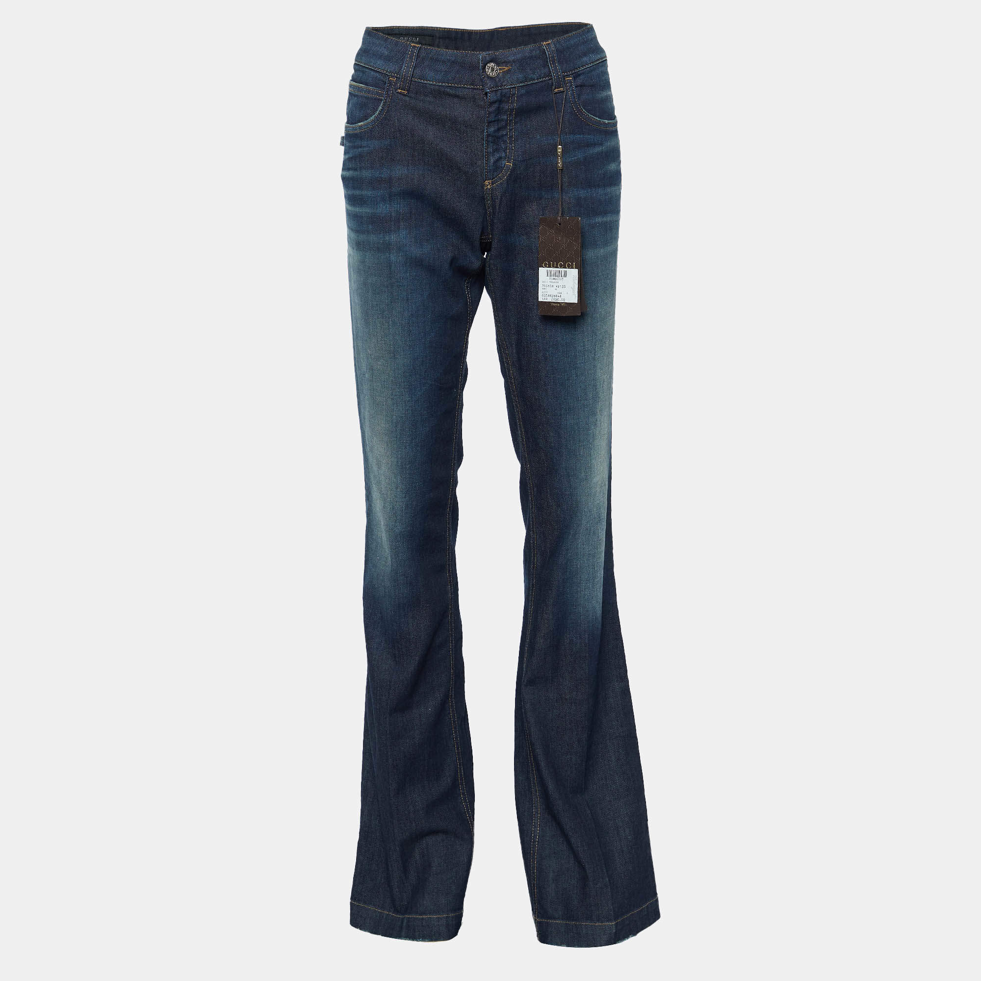 Gucci Dark Blue Denim Skinny Flare Jeans L/Waist 34"