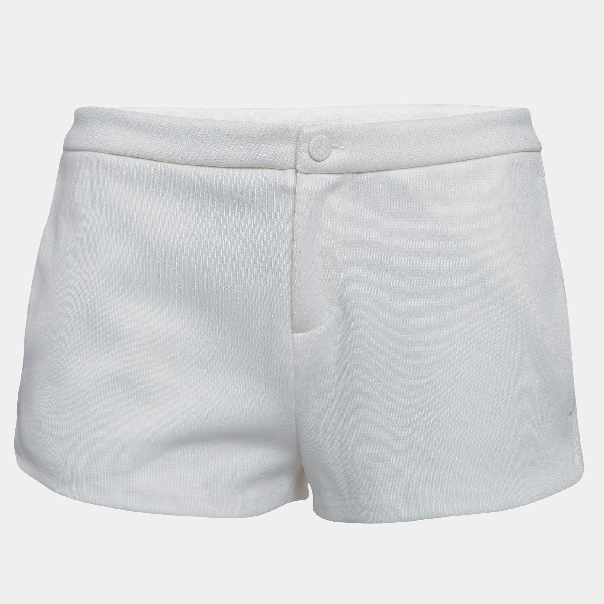 Gucci White Contrast Side Stripe Cotton Blend Hot Pants S
