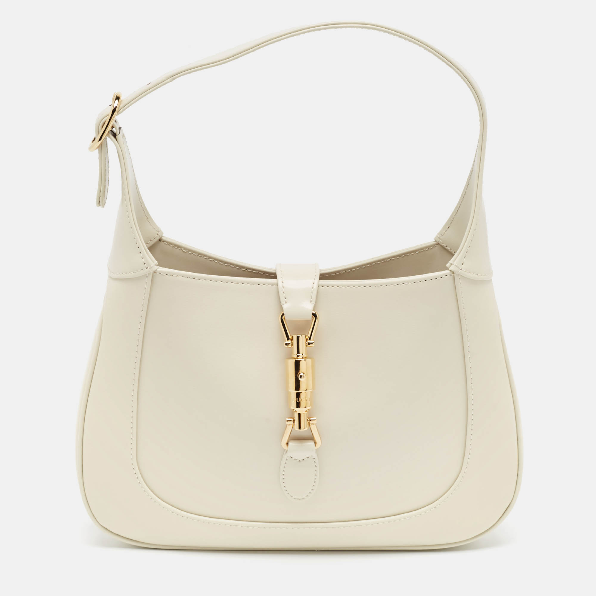 مملوكة مسبقًا Gucci White Glossy Leather Jackie 1961 Shoulder Bag
