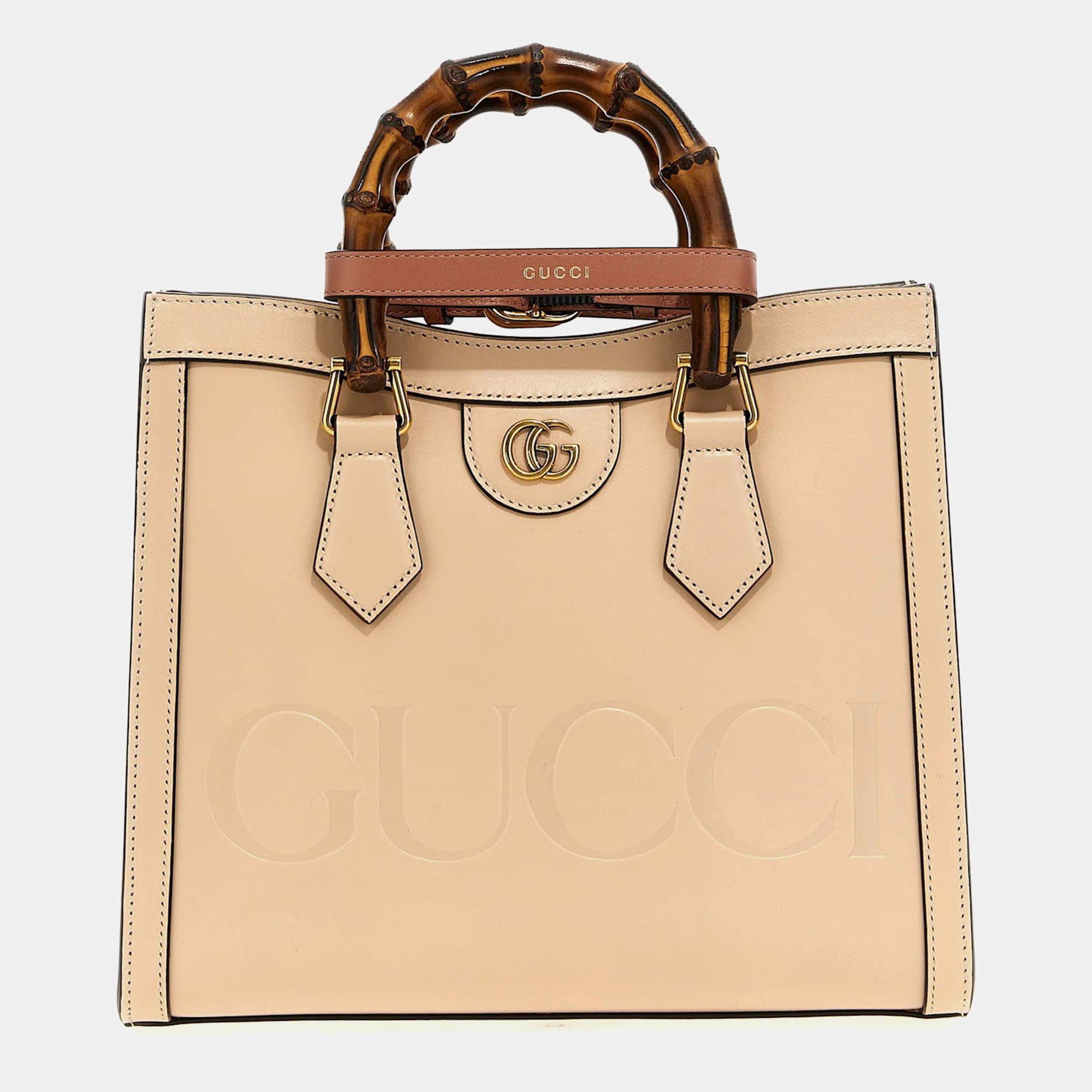 Gucci Pink Leather Diana Small Shopping Bag