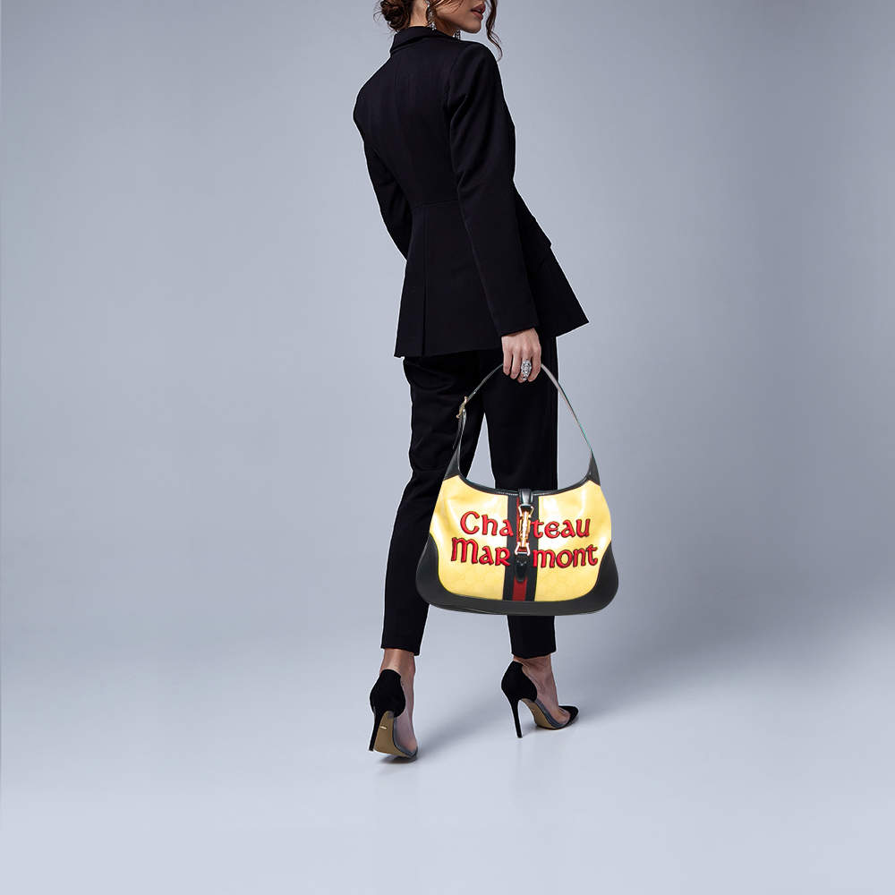 Gucci Yellow/Blue Gg Crystals Canvas and Leather Chateau Marmont