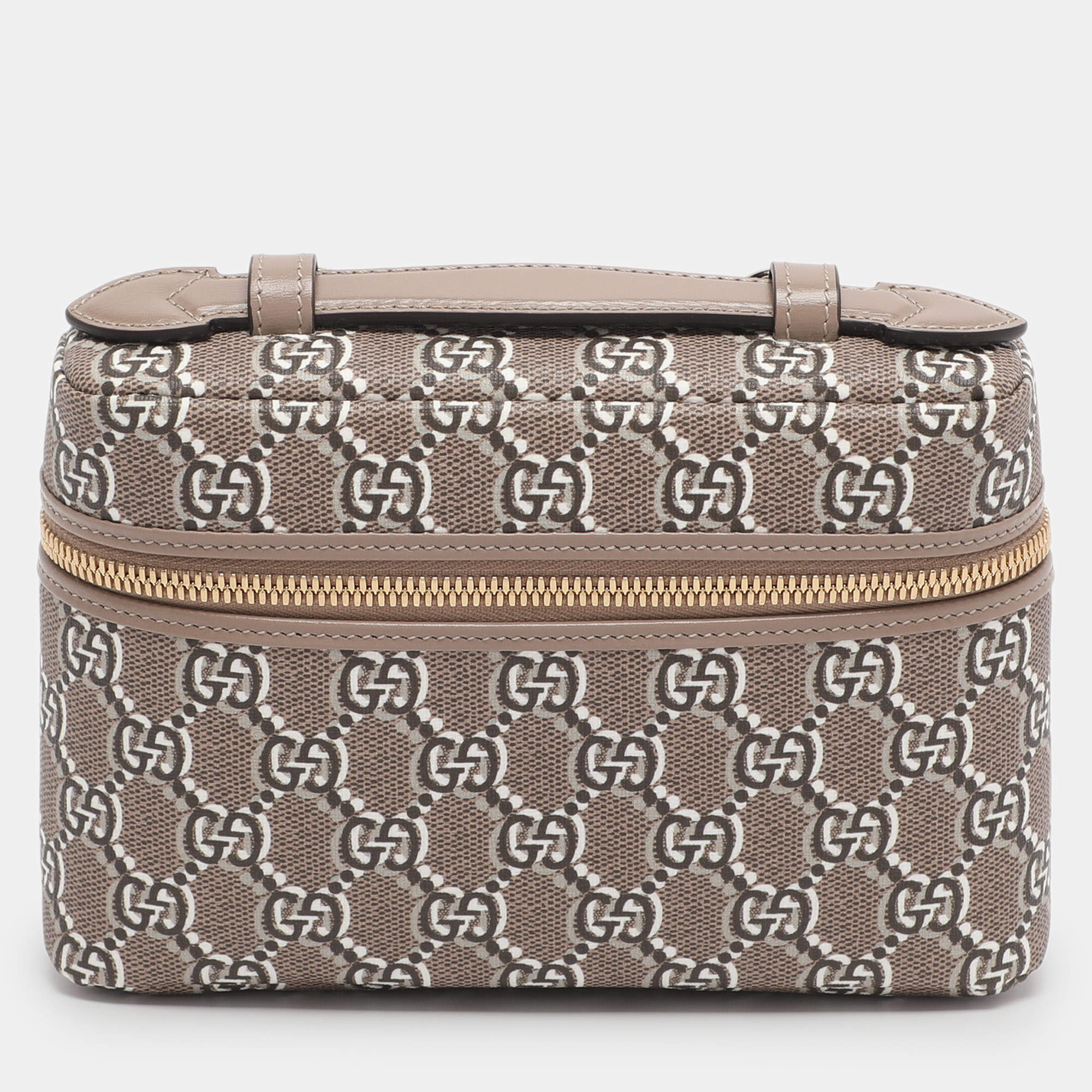 Pre Owned Gucci Taupe GG Shadow Supreme Canvas Mini Crossbody Bag