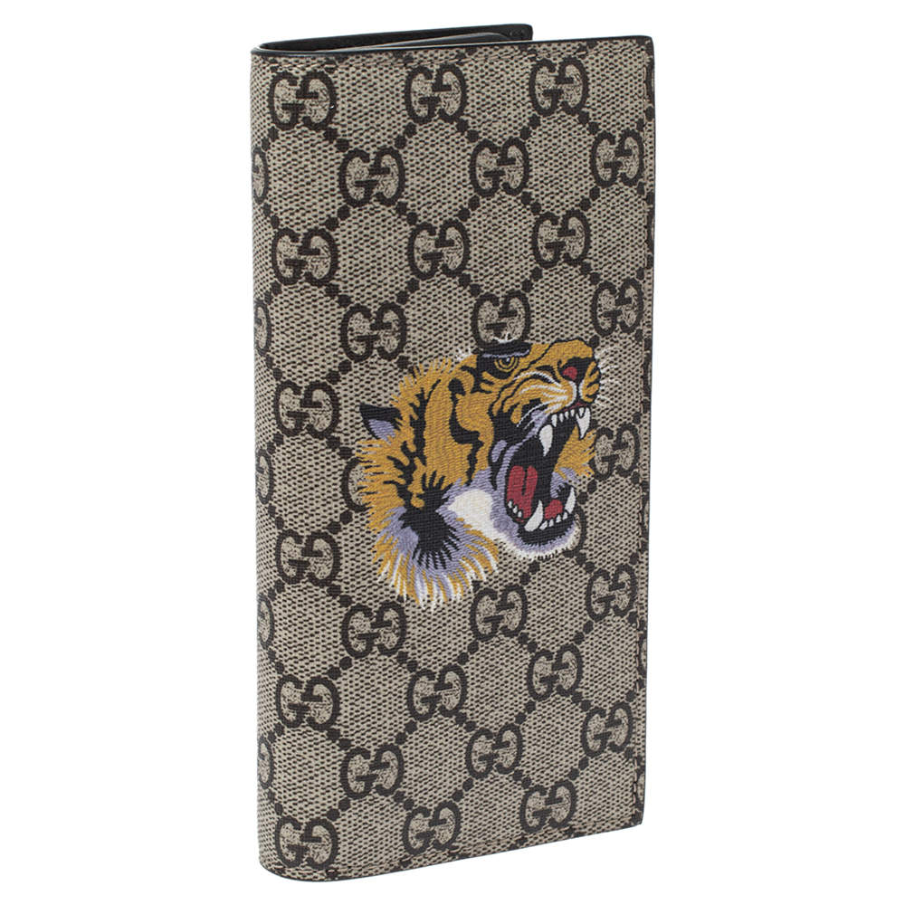 Gucci Beige GG Supreme Canvas Tiger Print Long Bifold Wallet Gucci | TLC