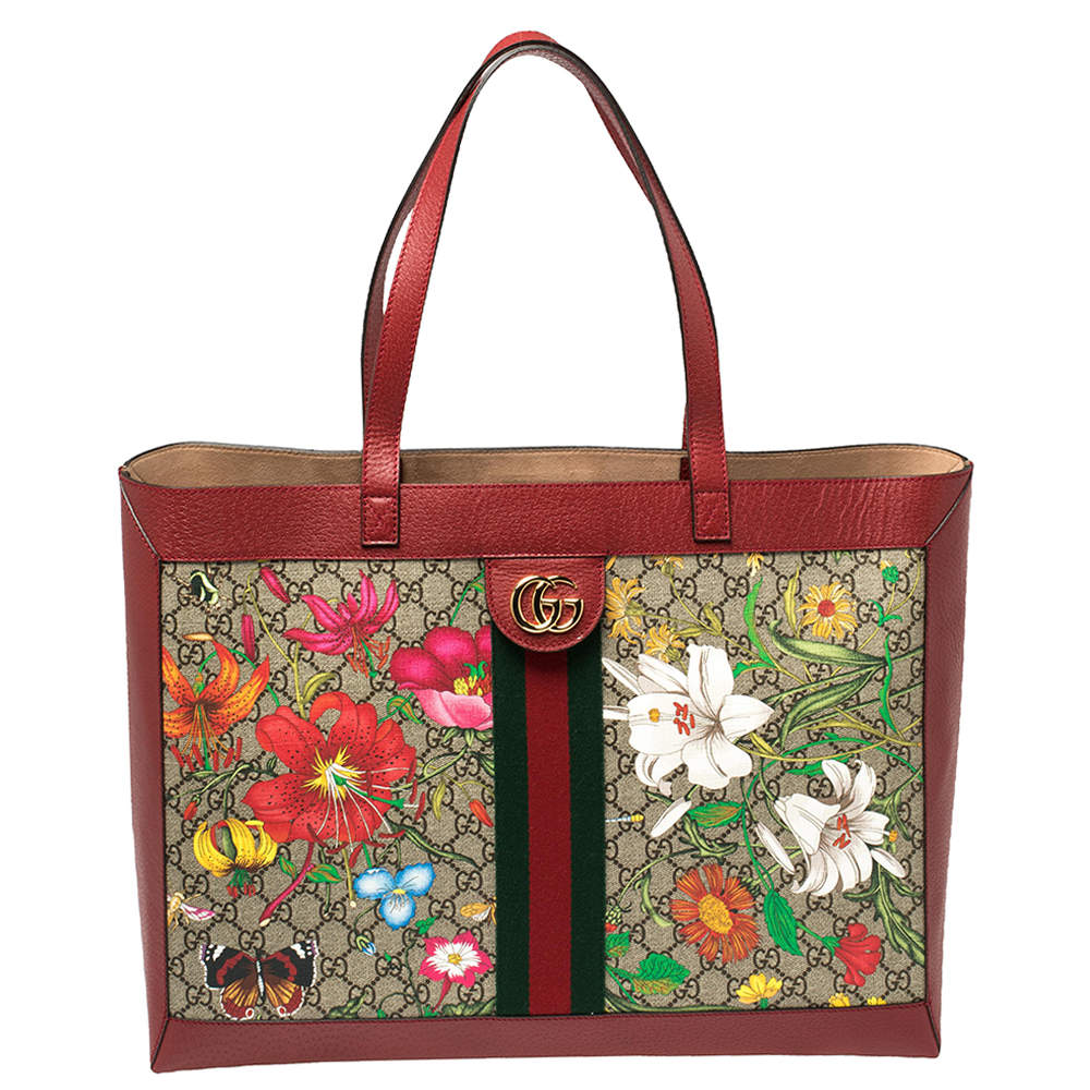 Gucci Red GG Flora Ophidia Tote Gucci | The Luxury Closet