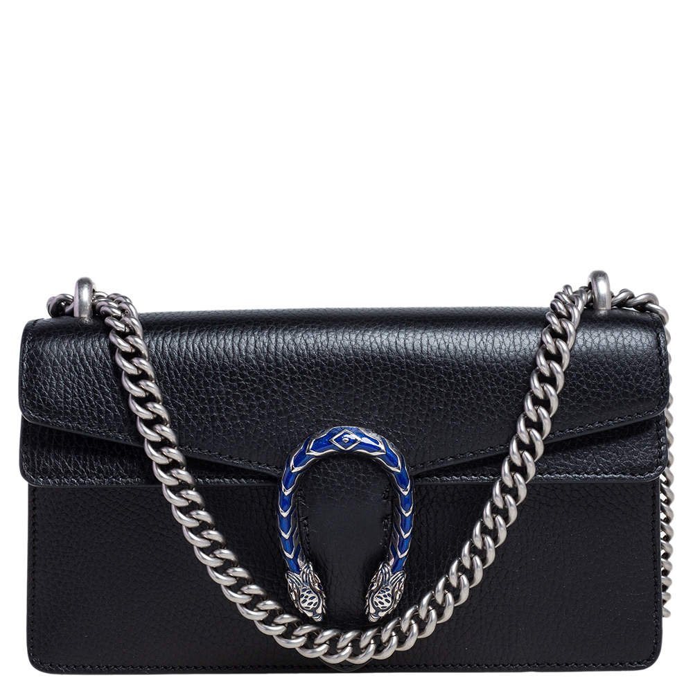 مملوكة مسبقًا Gucci Black Leather Small Dionysus Shoulder Bag