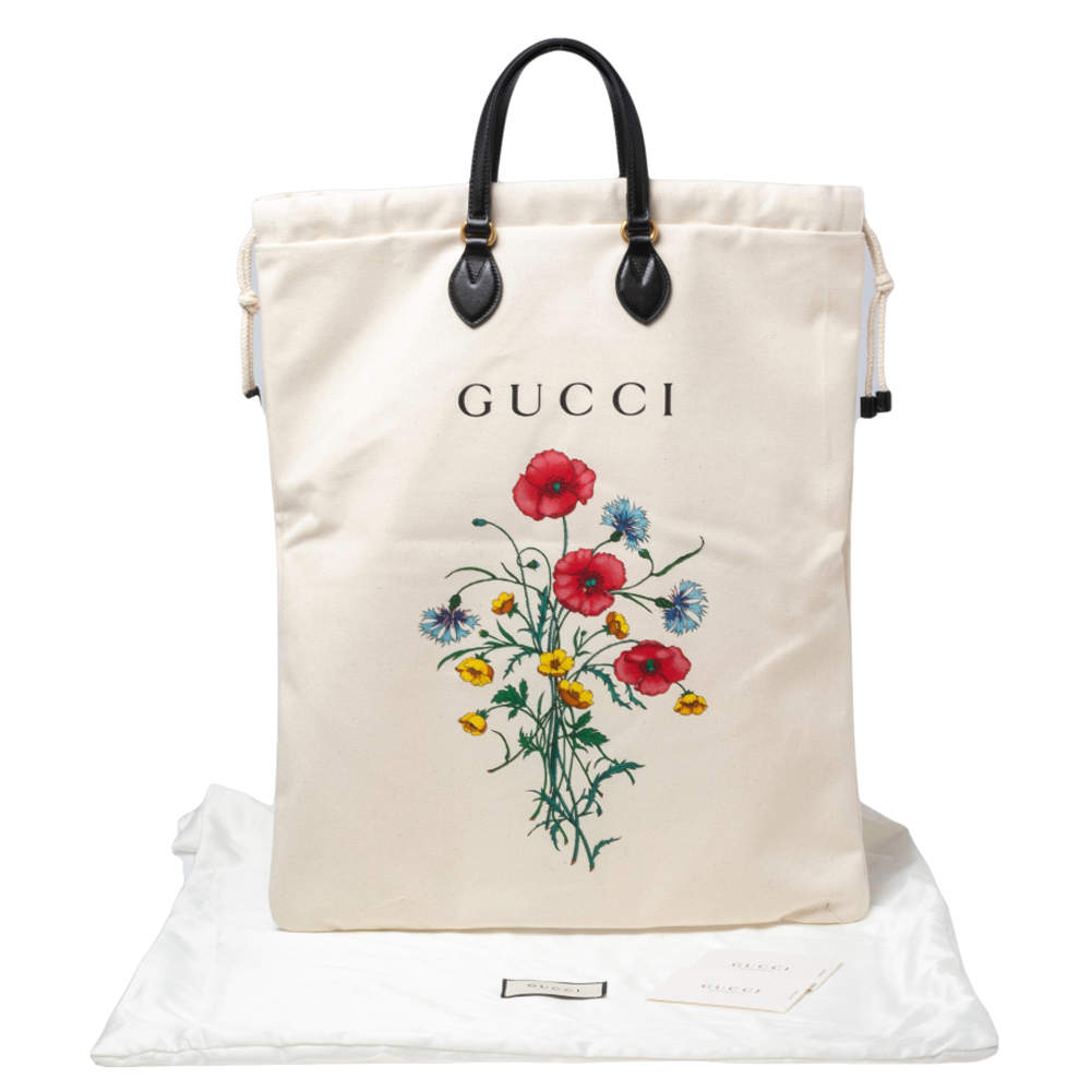 Gucci Cream Canvas Chateau Marmont Drawstring Laundry Tote Gucci TLC