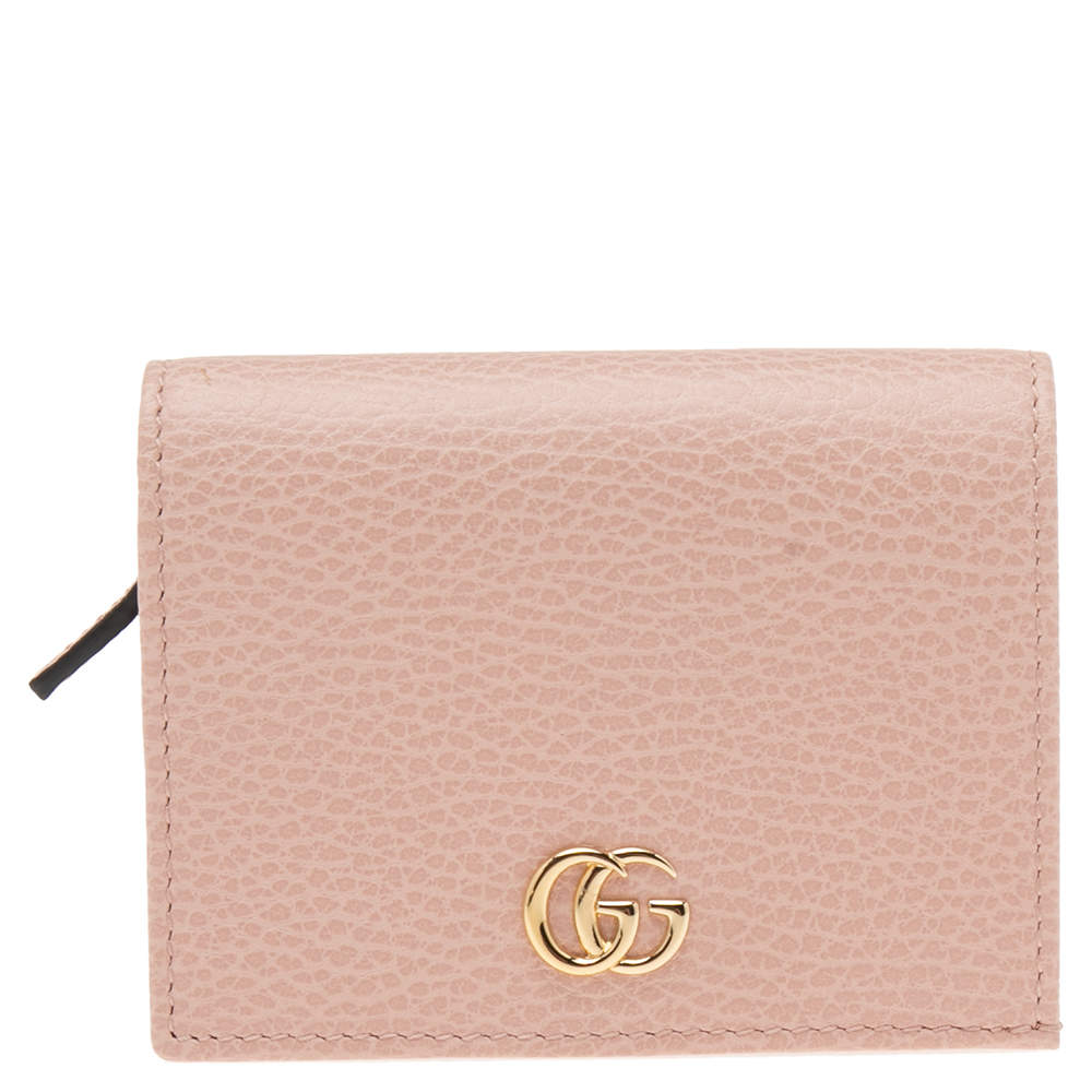 مملوكة مسبقًا محفظة غوتشي جي جي ما�رمونت جلد وردي مضغوطة