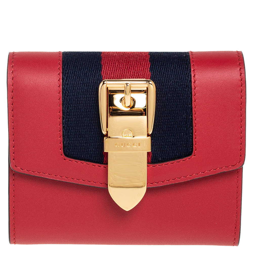 Gucci Red Leather Sylvie Compact Wallet Gucci | The Luxury Closet