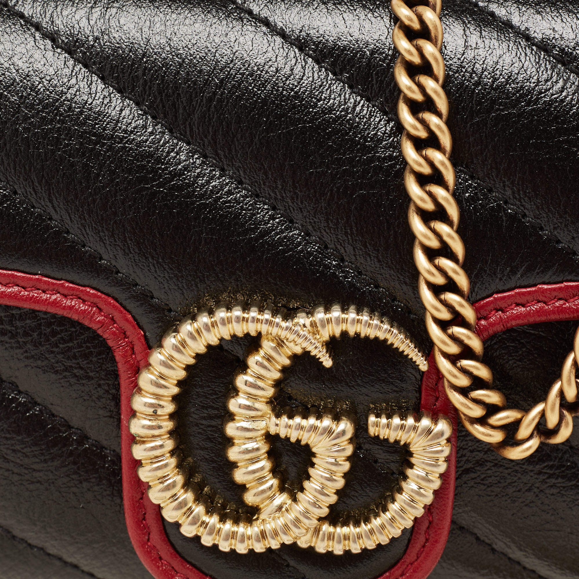 Gucci Black Mini GG Flap Crossbody Rope Bag Leather ref.433160