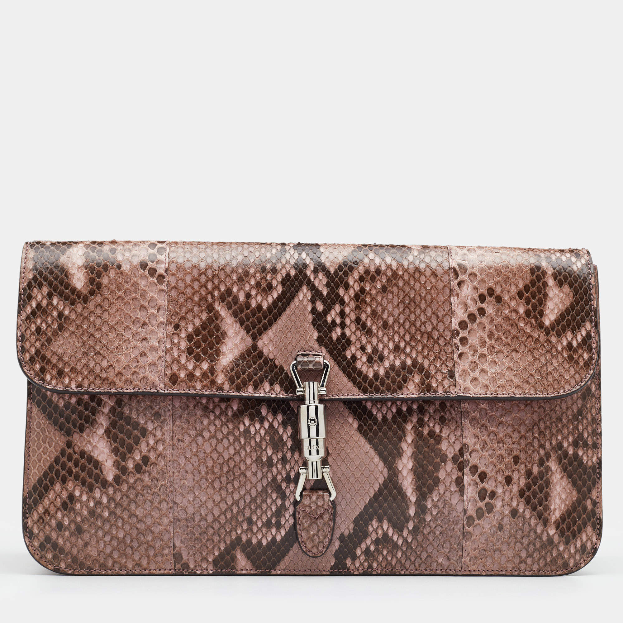 Gucci Pink/Brown Python  Jackie Clutch