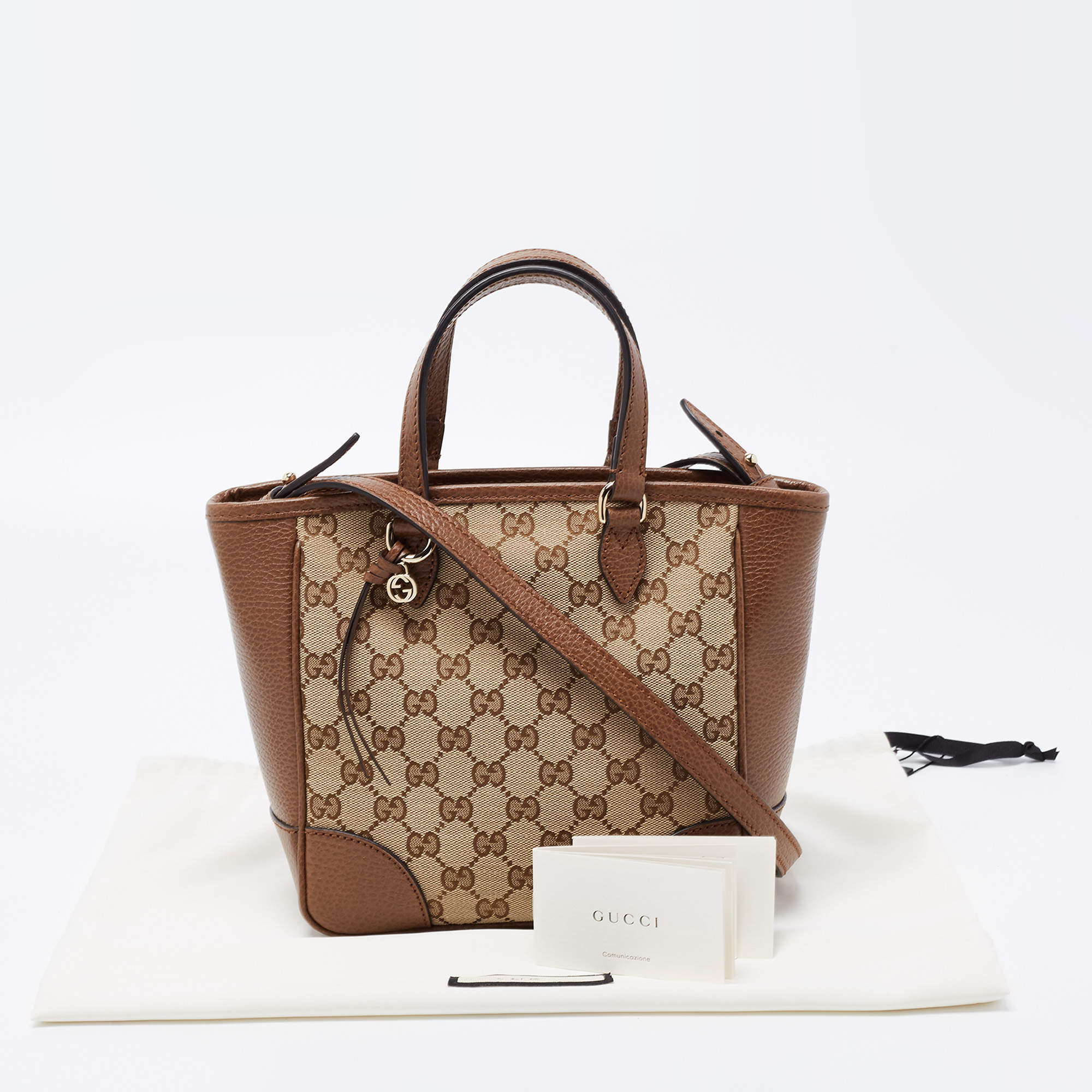 Gucci Bree Monogram GG Canvas Tote Small Beige/Pink in Leather/Canvas with  Gold-tone - US