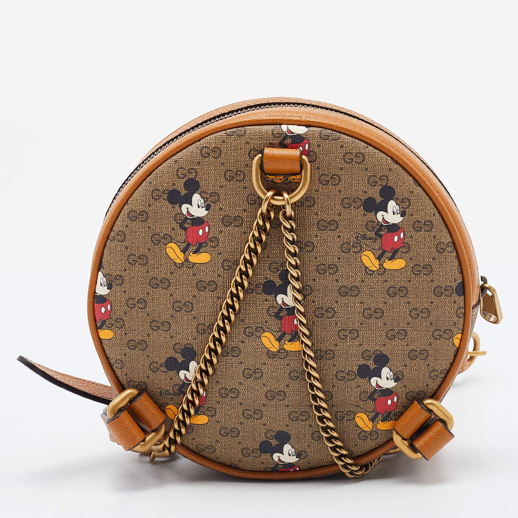 Gucci x Disney Backpack Mini GG Supreme Mickey Mouse Medium Beige in Coated  Canvas/Leather with Antique Gold-tone - US