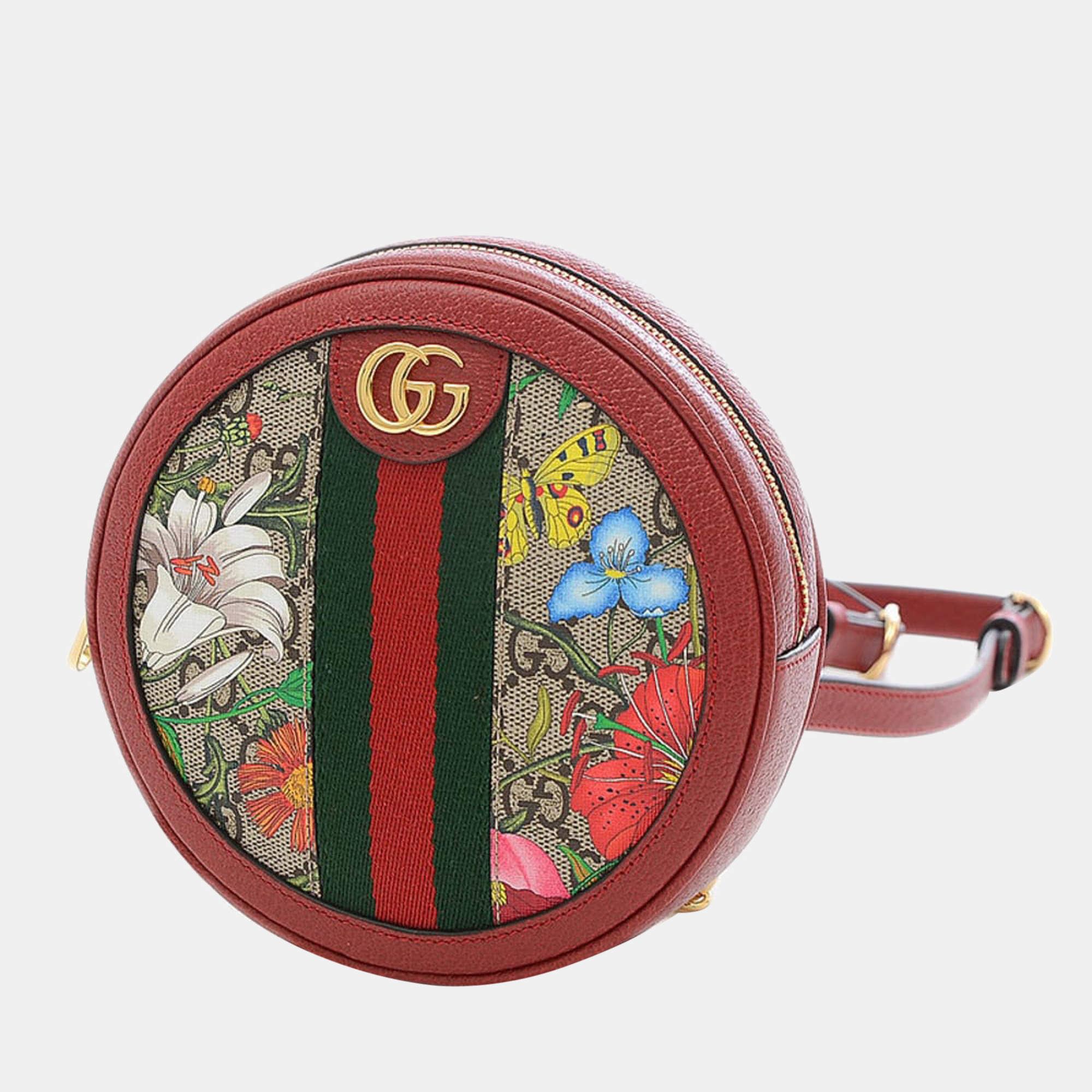 Gucci Ophidia Floral And GG Supreme Tote in Red