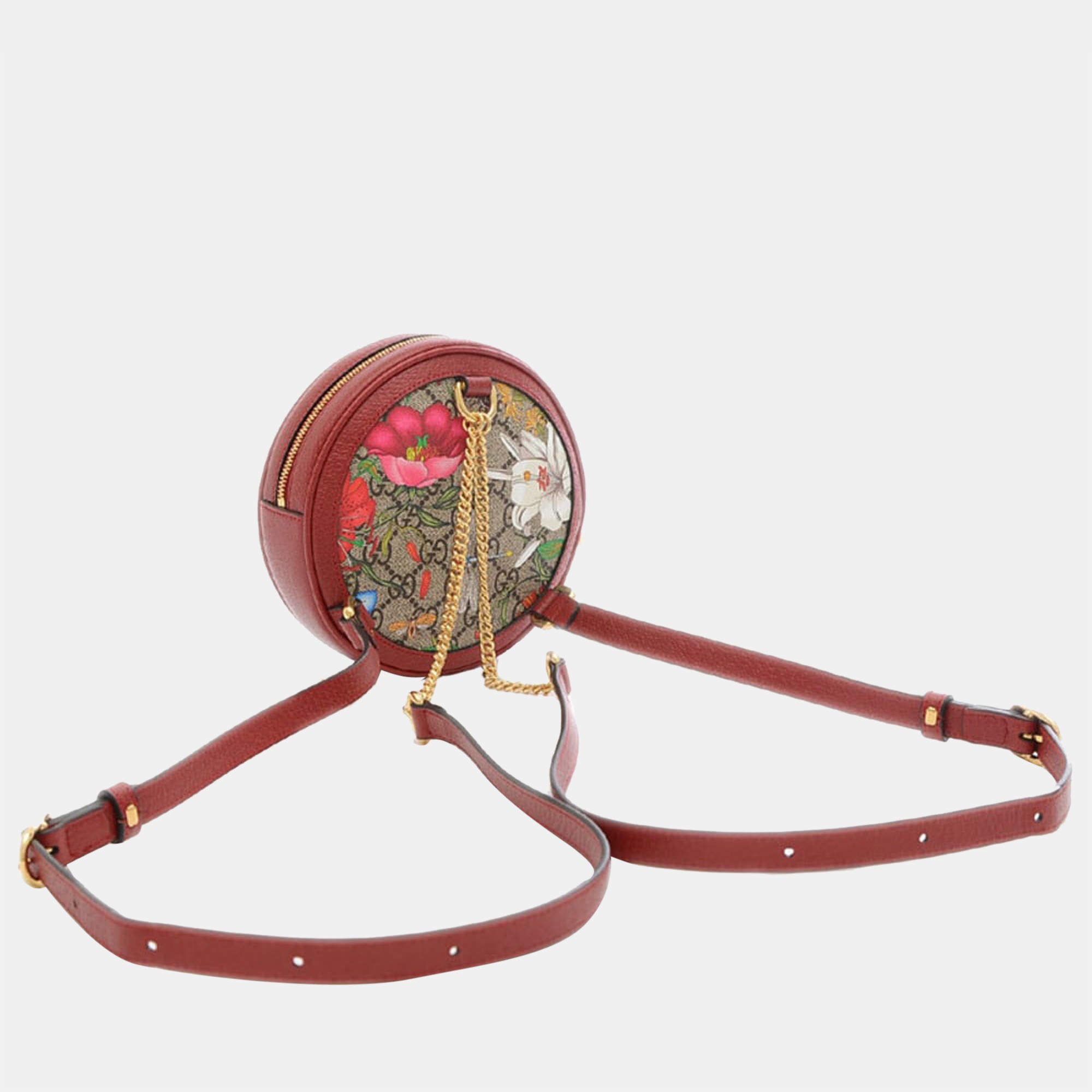 Gucci Ophidia Mini Flora GG Round Web Monogram Backpack