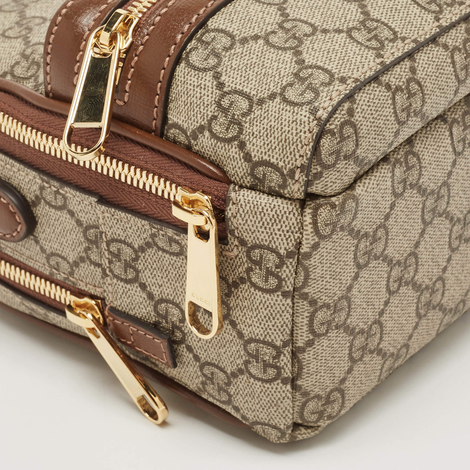 Multi-function bag with Interlocking G in beige and ebony Supreme