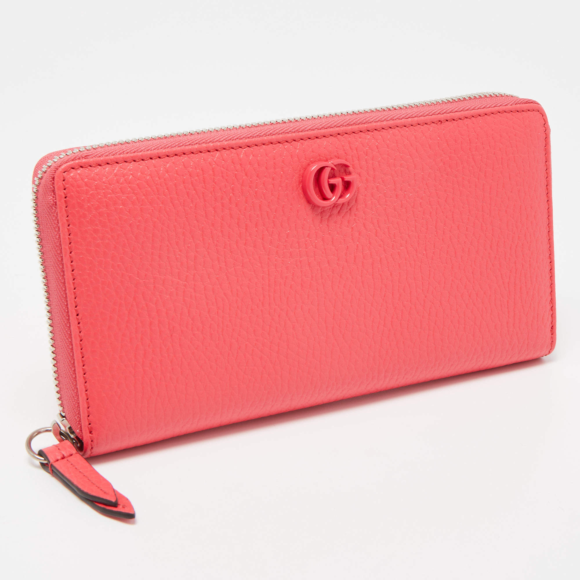 Gucci Pink Leather Double G Zip Around Continental Wallet Gucci | TLC